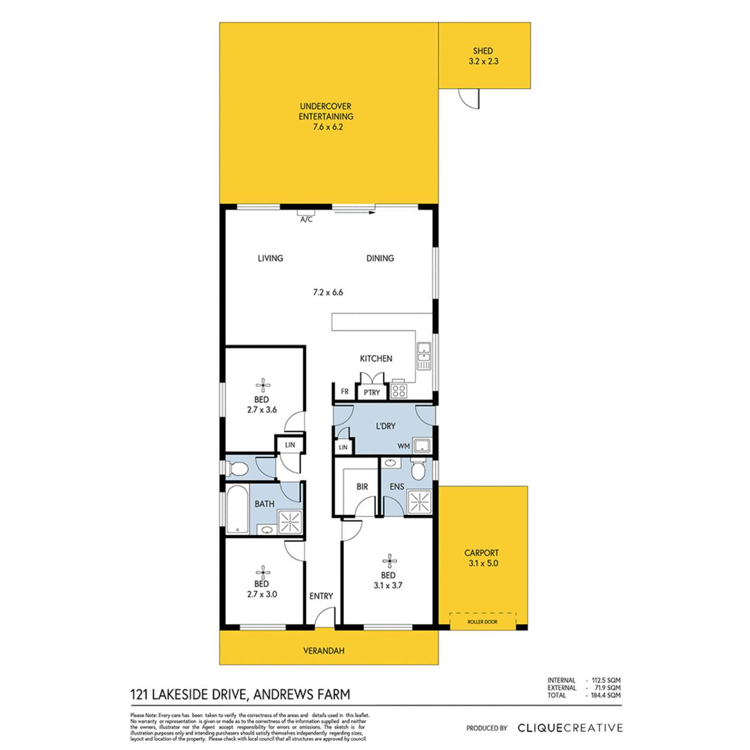 Floorplan of Homely house listing, 121 Lakeside Drive, Andrews Farm SA 5114