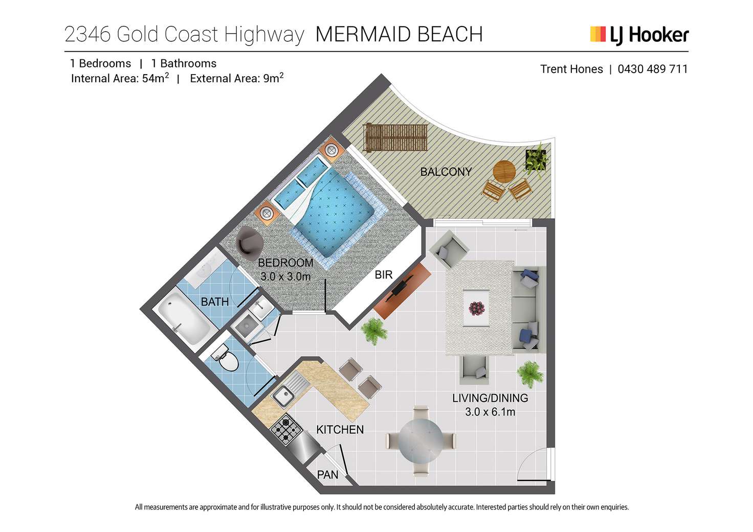 Floorplan of Homely apartment listing, 291/2360-2362 Gold Coast Highway, Mermaid Beach QLD 4218