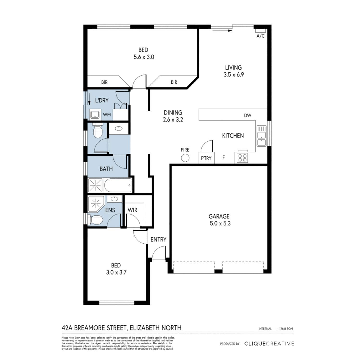 Floorplan of Homely house listing, 42A Breamore Street, Elizabeth North SA 5113