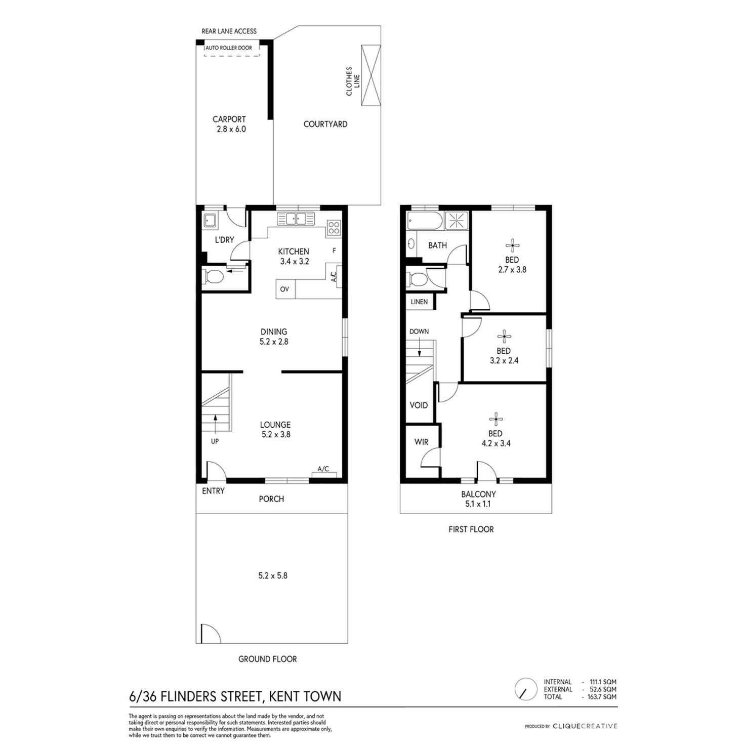 Floorplan of Homely townhouse listing, 6/36 Flinders Street, Kent Town SA 5067