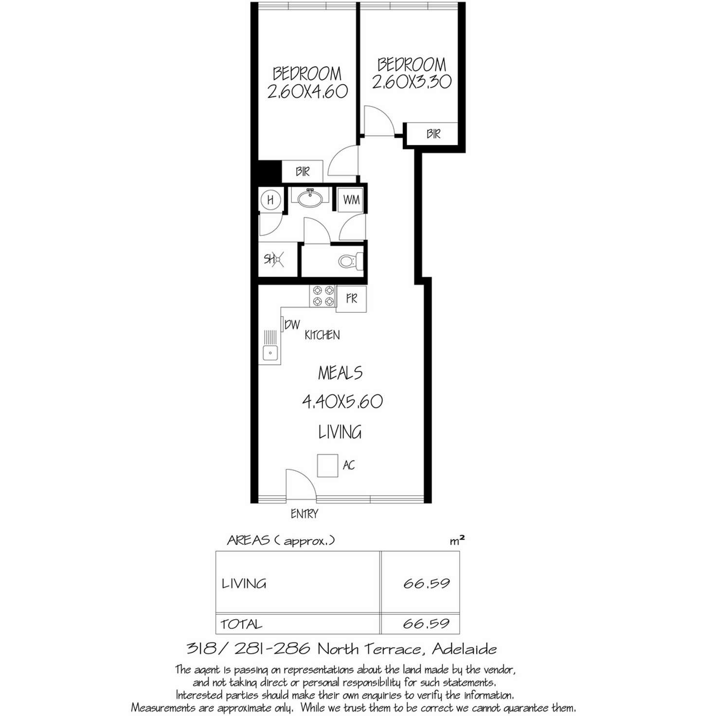 Floorplan of Homely apartment listing, 318/281-286 North Terrace, Adelaide SA 5000
