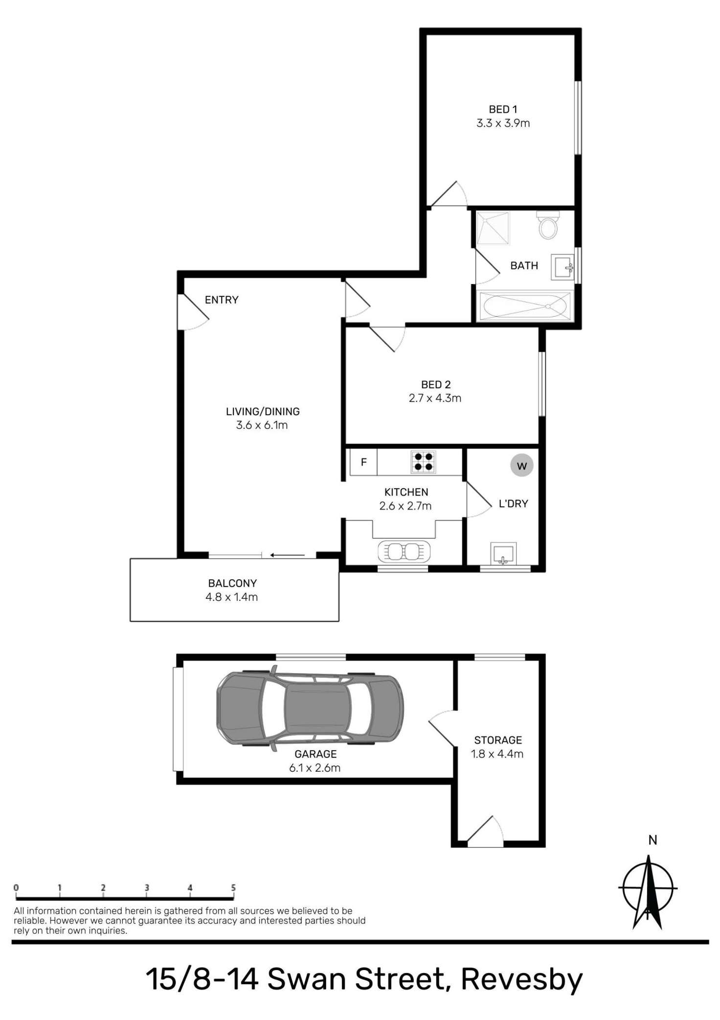 Floorplan of Homely unit listing, 15/8-14 Swan Street, Revesby NSW 2212