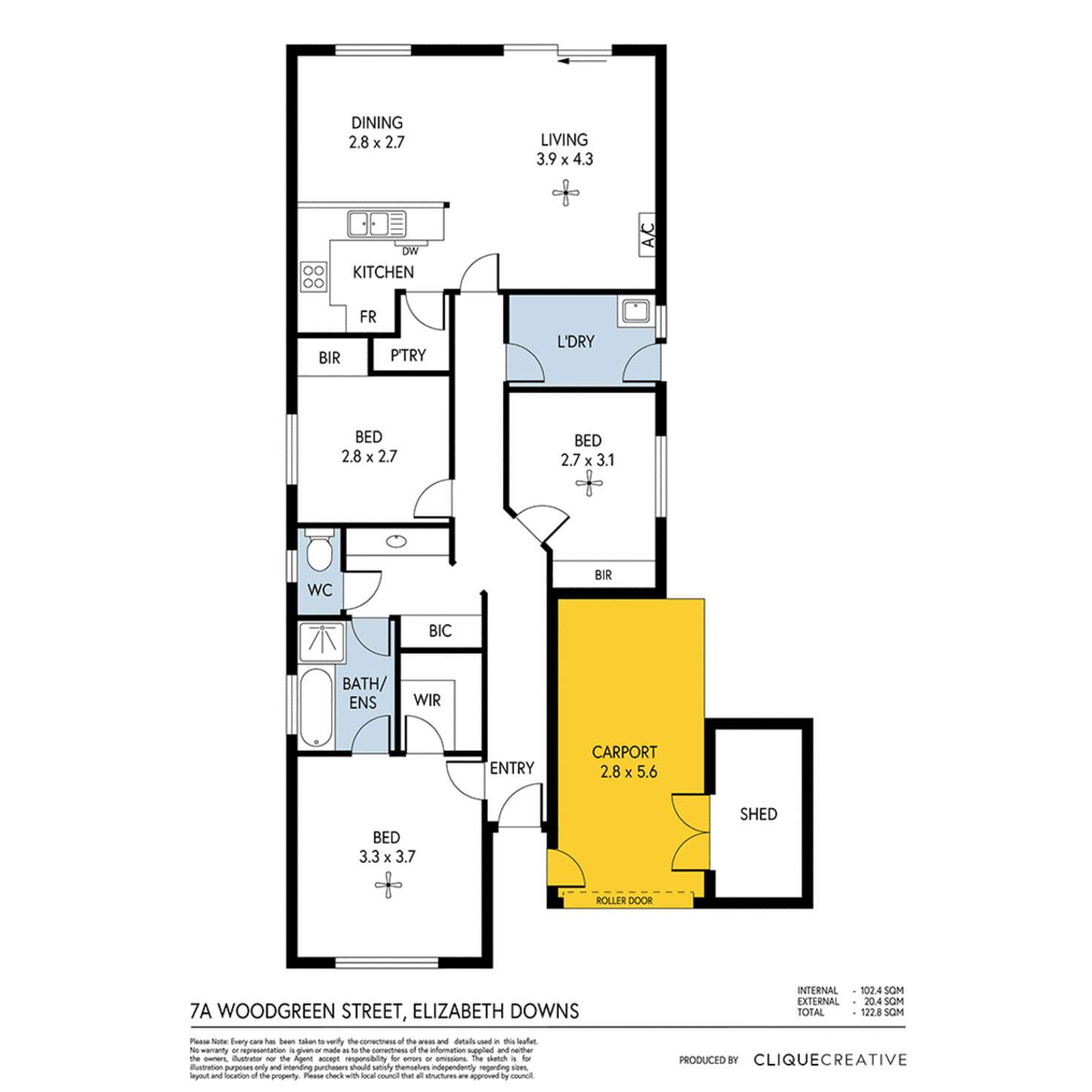 Floorplan of Homely house listing, 7A Woodgreen Street, Elizabeth North SA 5113