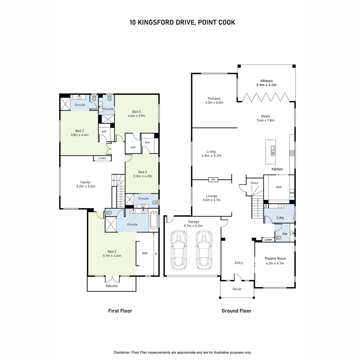 Floorplan of Homely house listing, 10 Kingsford Drive, Point Cook VIC 3030