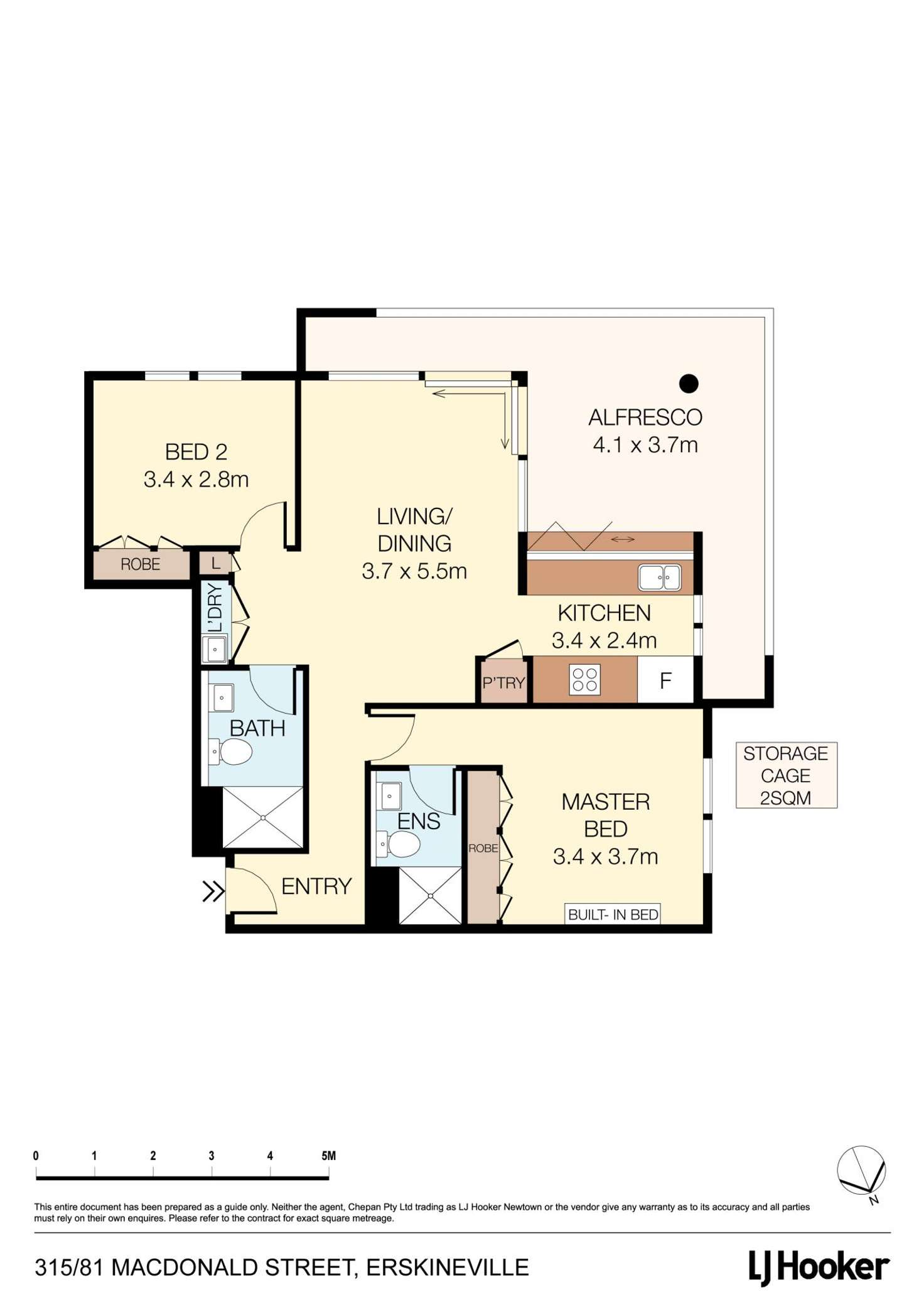 Floorplan of Homely apartment listing, 315/81 Macdonald Street, Erskineville NSW 2043