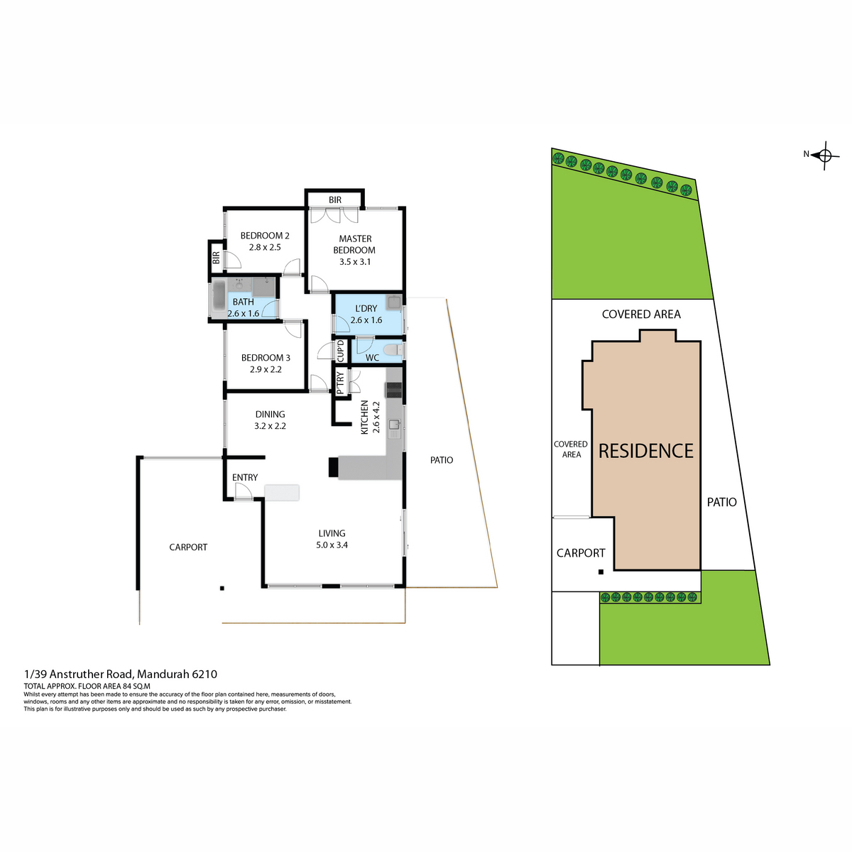 Floorplan of Homely unit listing, 1/39 Anstruther Road, Mandurah WA 6210