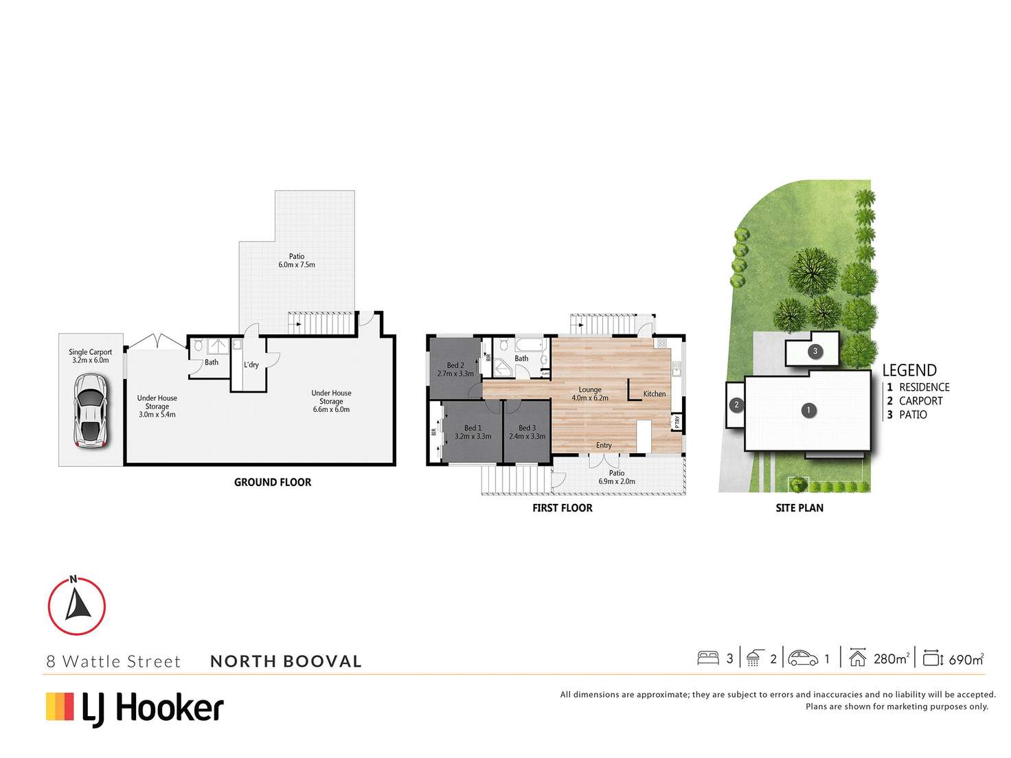 Floorplan of Homely house listing, 8 Wattle Street, North Booval QLD 4304