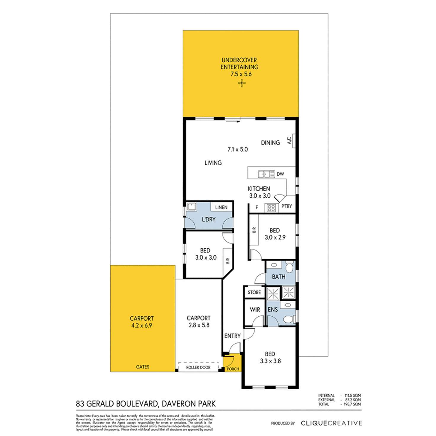 Floorplan of Homely house listing, 83 Gerald Boulevard, Davoren Park SA 5113