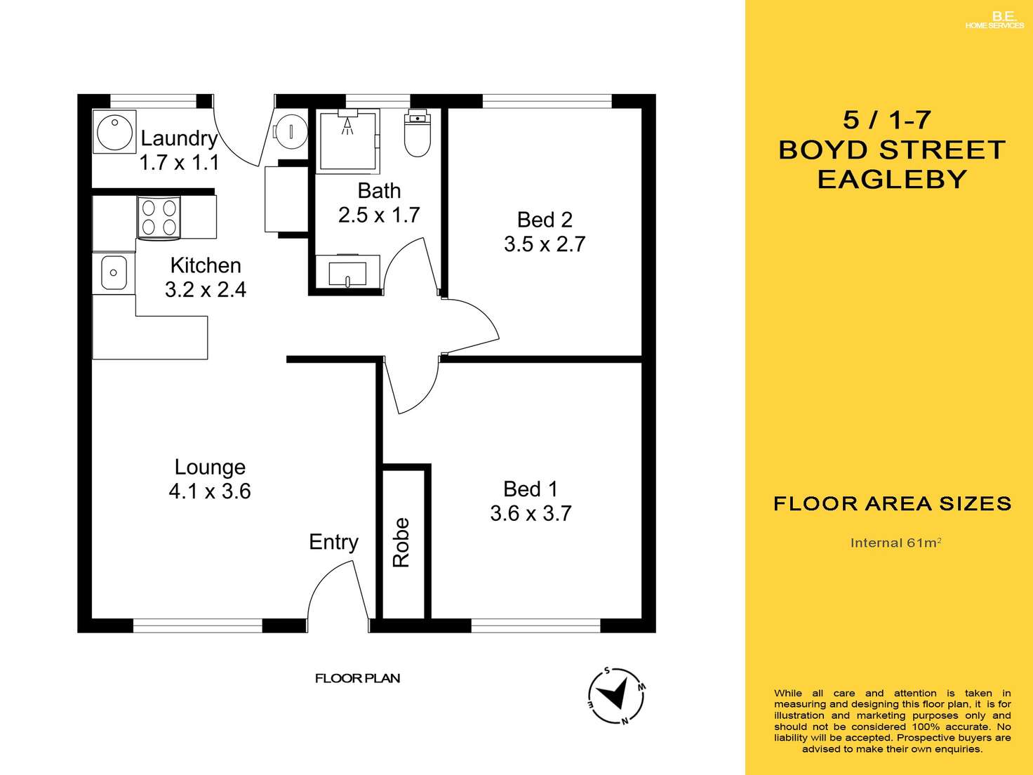 Floorplan of Homely unit listing, 5/1-7 Boyd Street, Eagleby QLD 4207