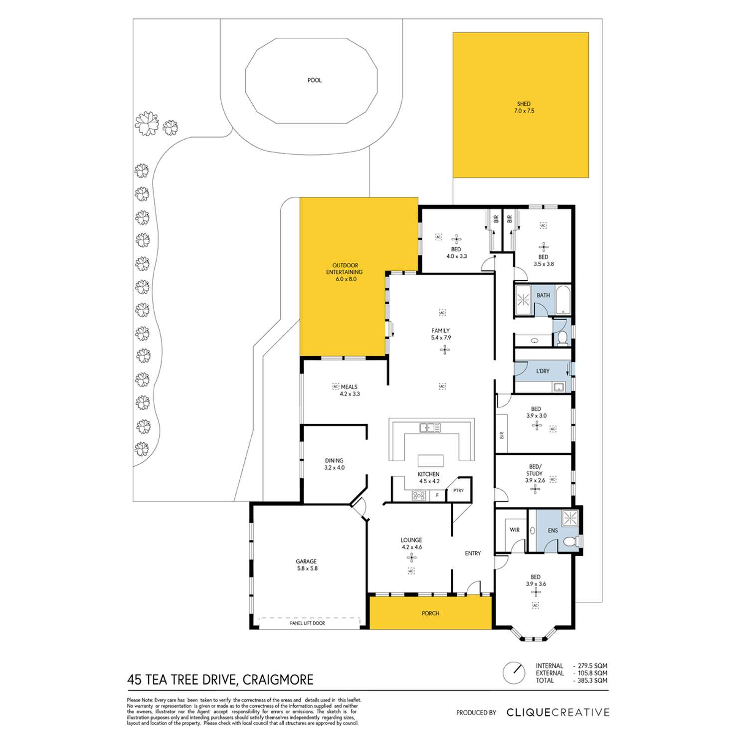 Floorplan of Homely house listing, 45 Tea Tree Drive, Craigmore SA 5114