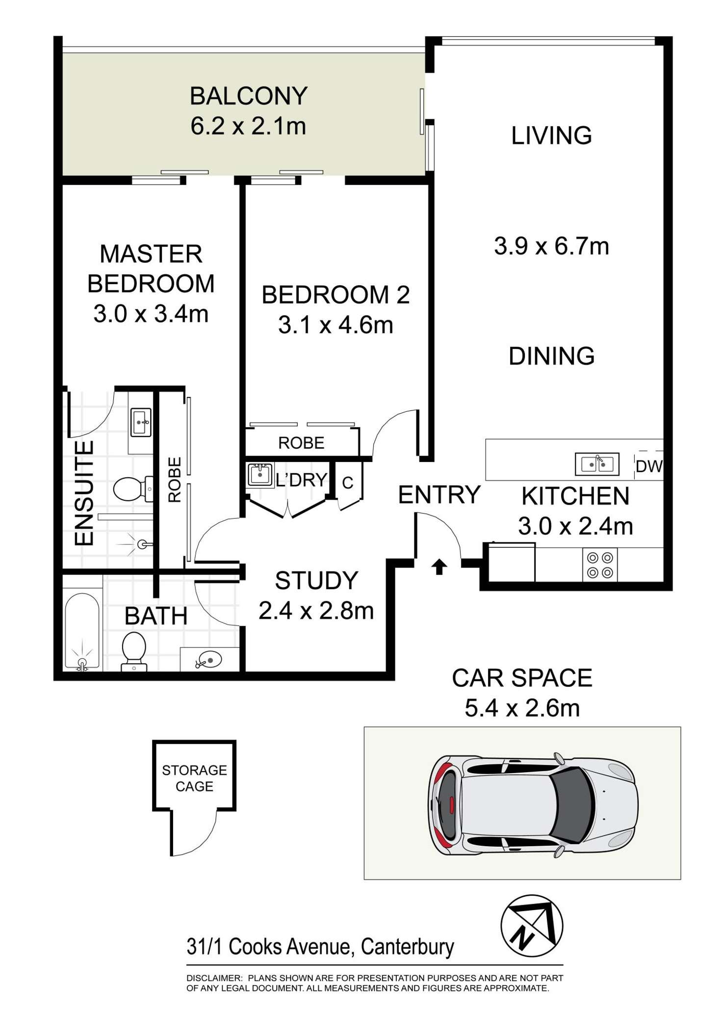 Floorplan of Homely apartment listing, 31/1 Cooks Avenue, Canterbury NSW 2193