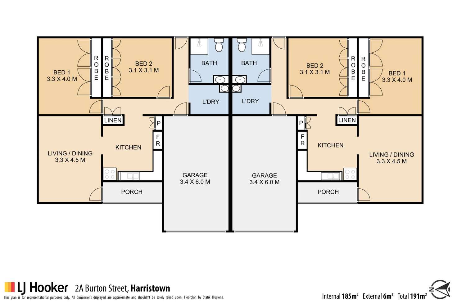 Floorplan of Homely semiDetached listing, 2A Burton Street, Harristown QLD 4350