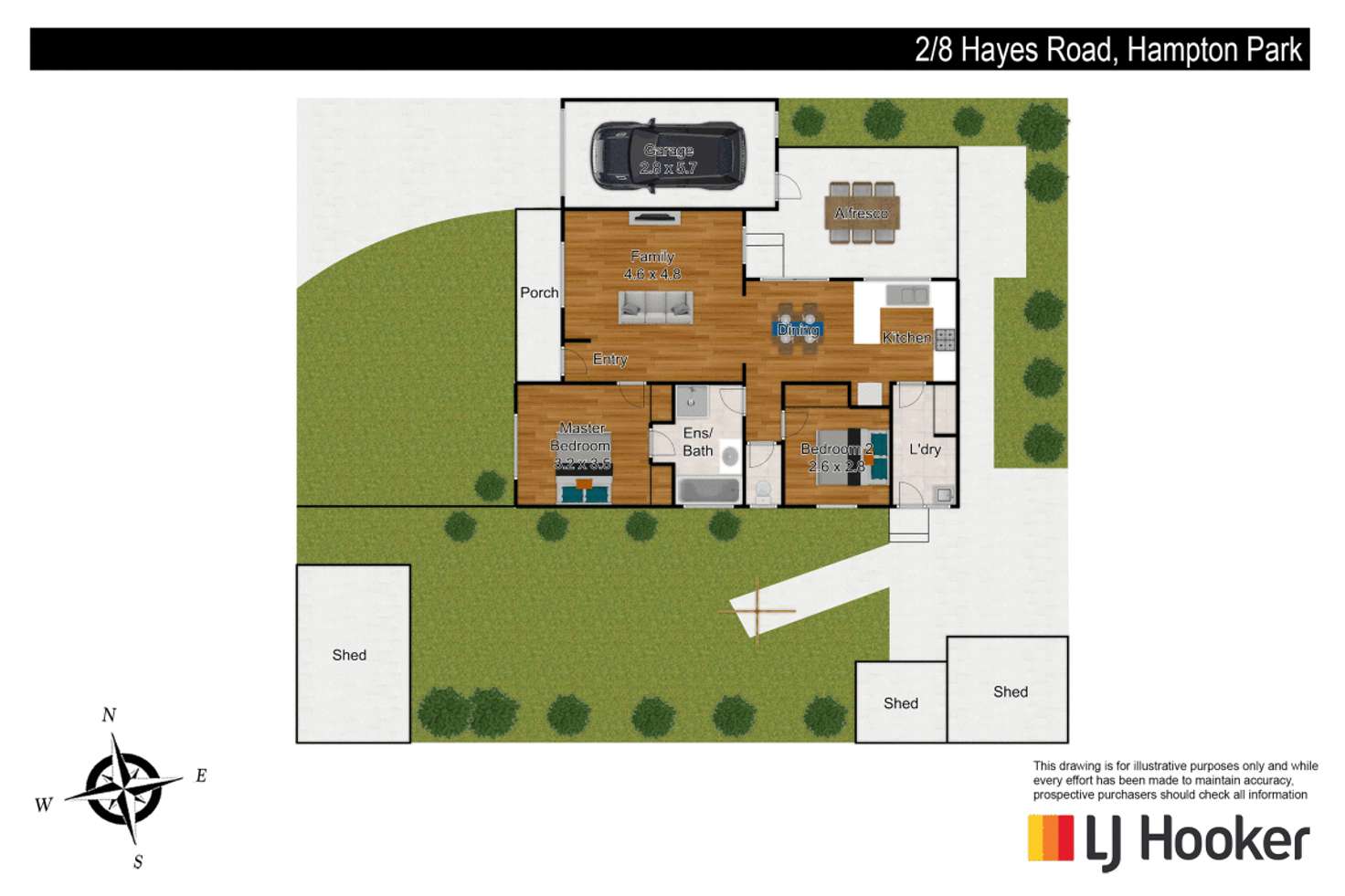 Floorplan of Homely unit listing, 2/8 Hayes Road, Hampton Park VIC 3976