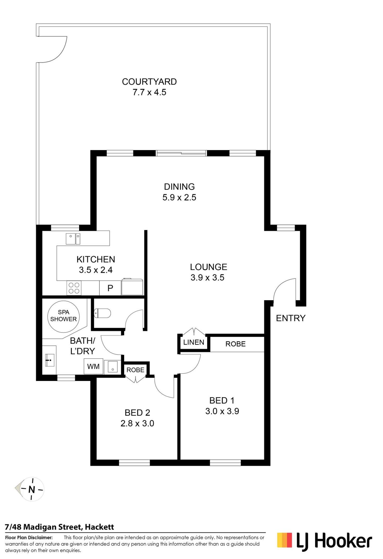 Floorplan of Homely unit listing, 7/48 Madigan Street, Hackett ACT 2602