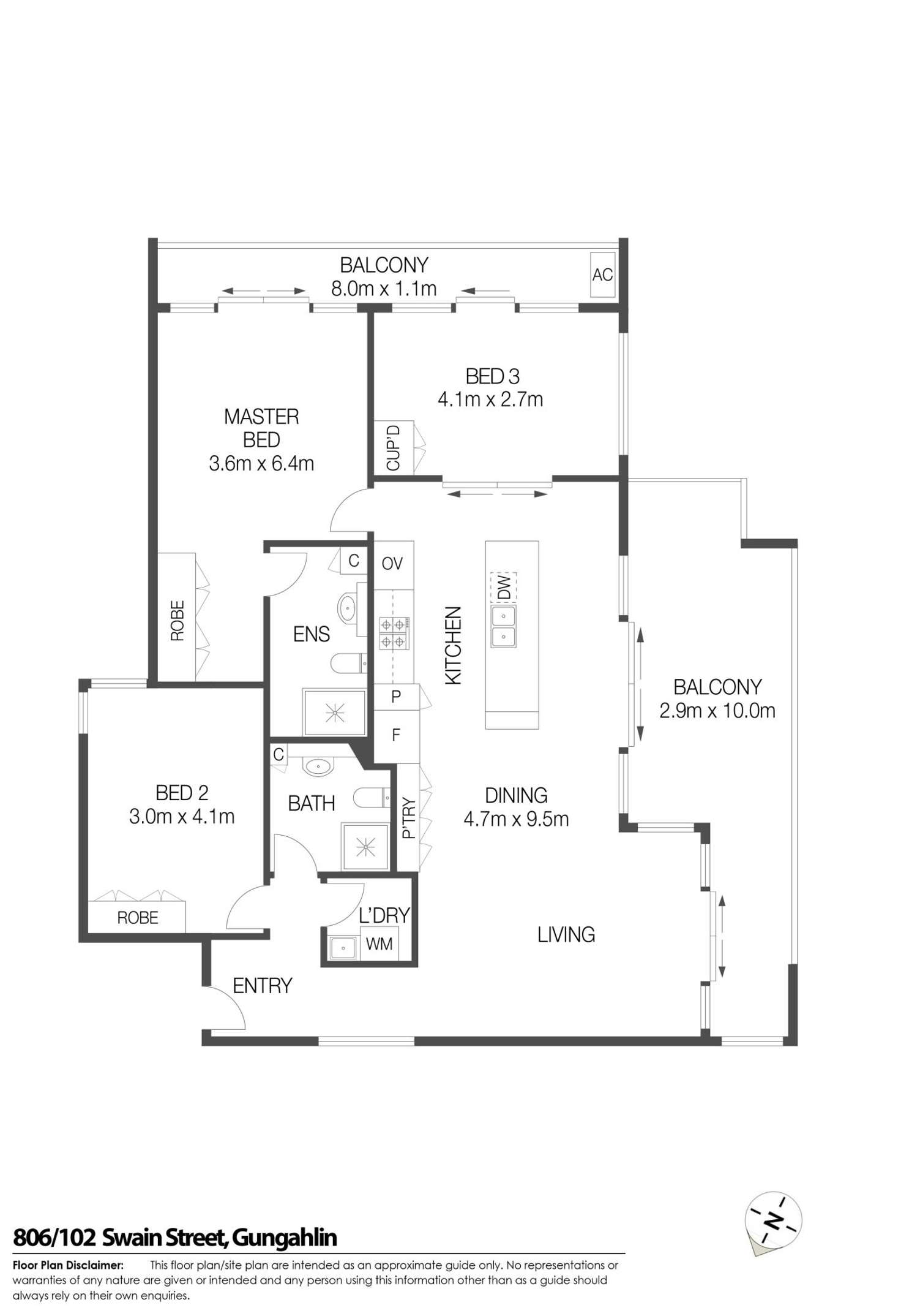 Floorplan of Homely apartment listing, 806/102 Swain Street, Gungahlin ACT 2912