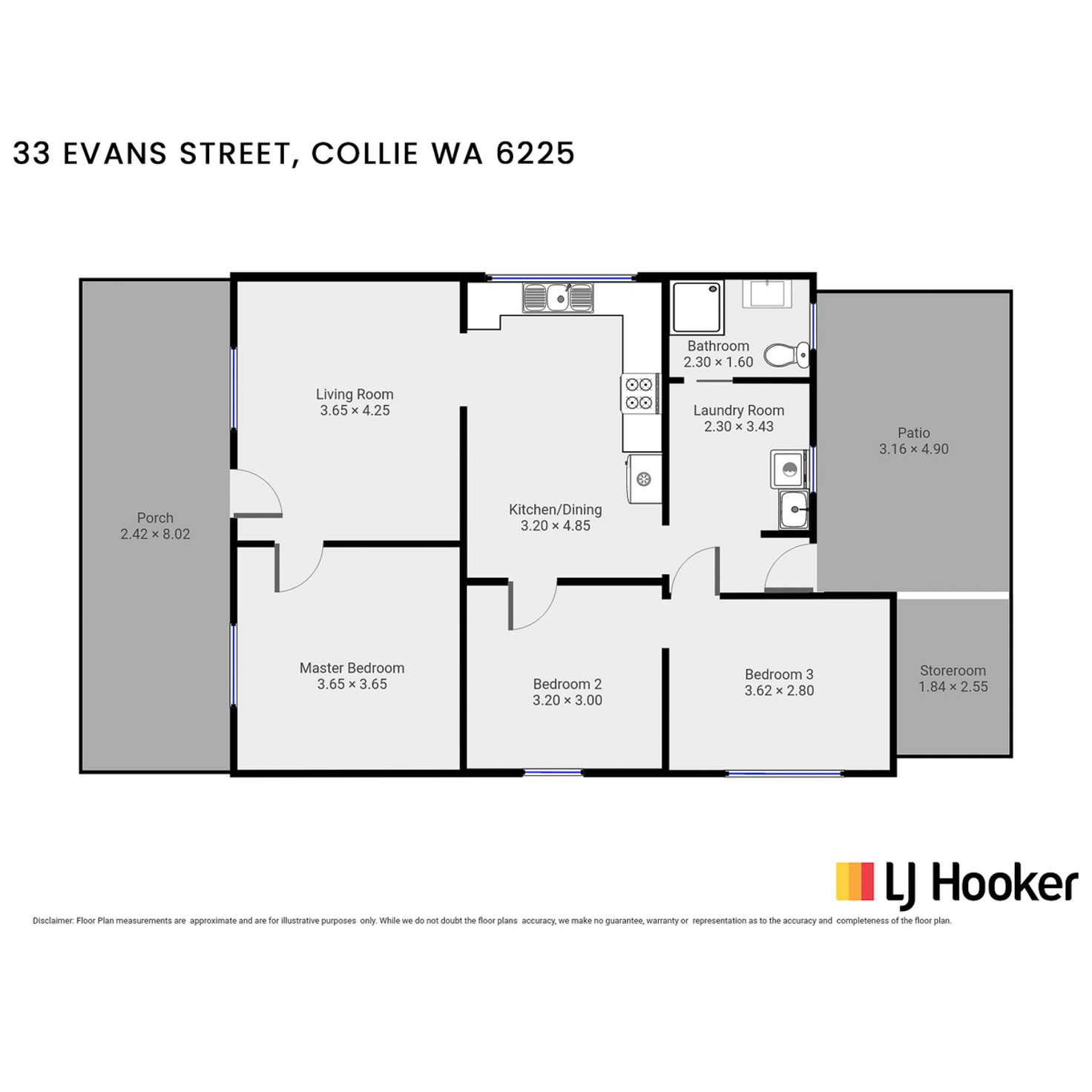 Floorplan of Homely house listing, 33 Evans Street, Collie WA 6225