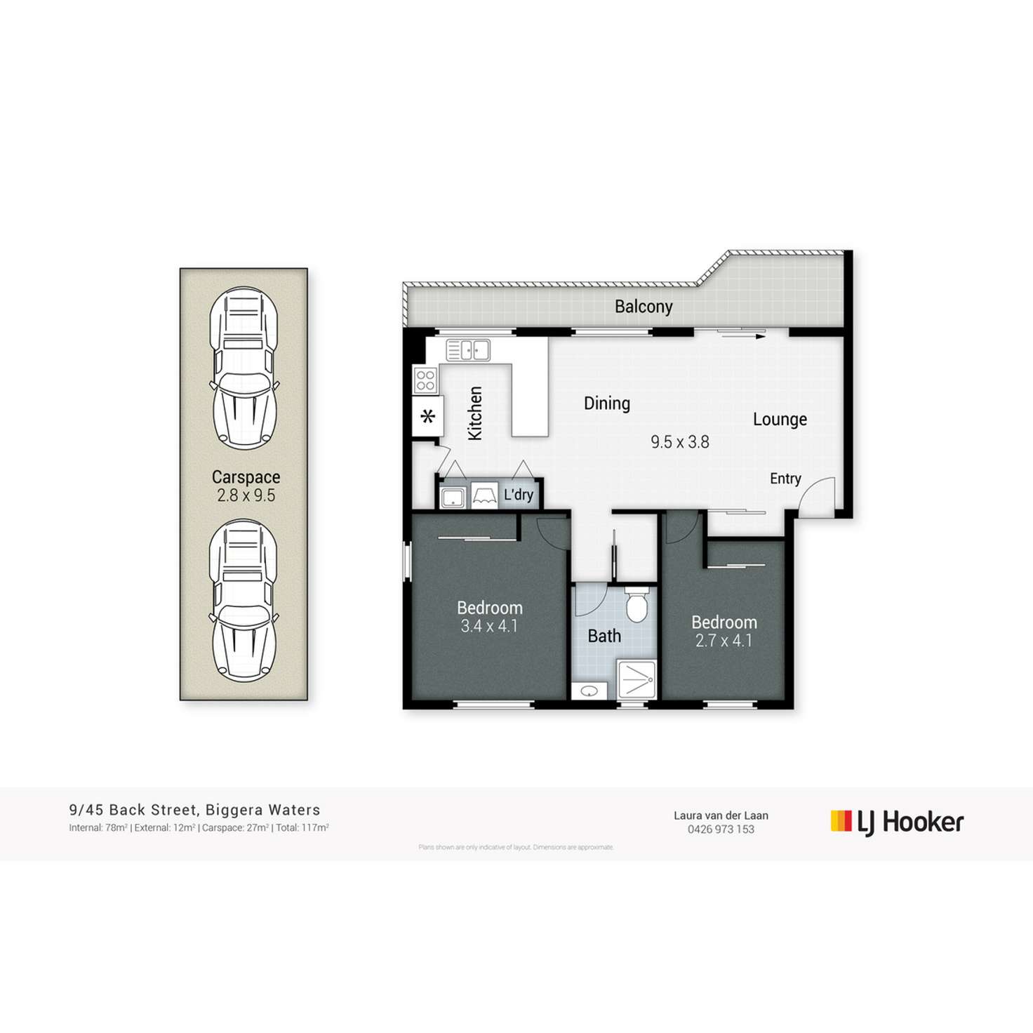 Floorplan of Homely unit listing, 9/45 Back Street, Biggera Waters QLD 4216