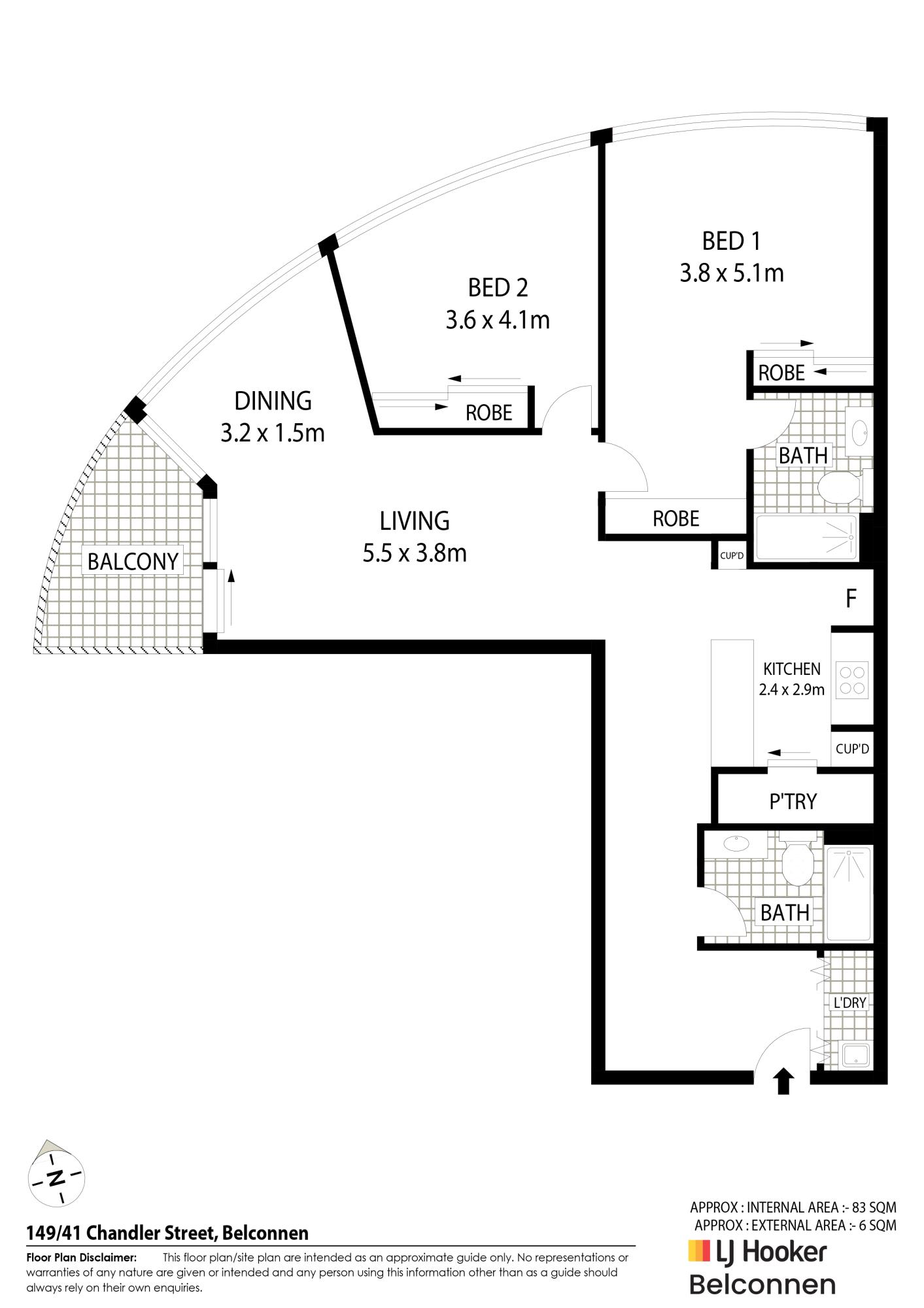 Floorplan of Homely apartment listing, 149/41 Chandler Street, Belconnen ACT 2617