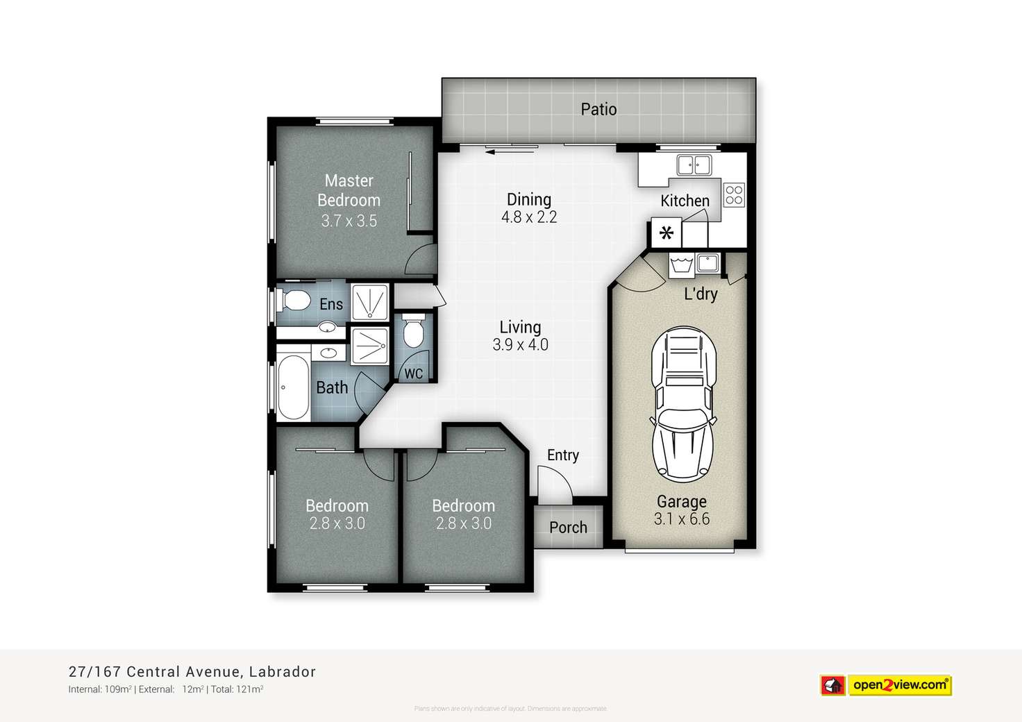 Floorplan of Homely semiDetached listing, 27/167-175 Central Street, Labrador QLD 4215