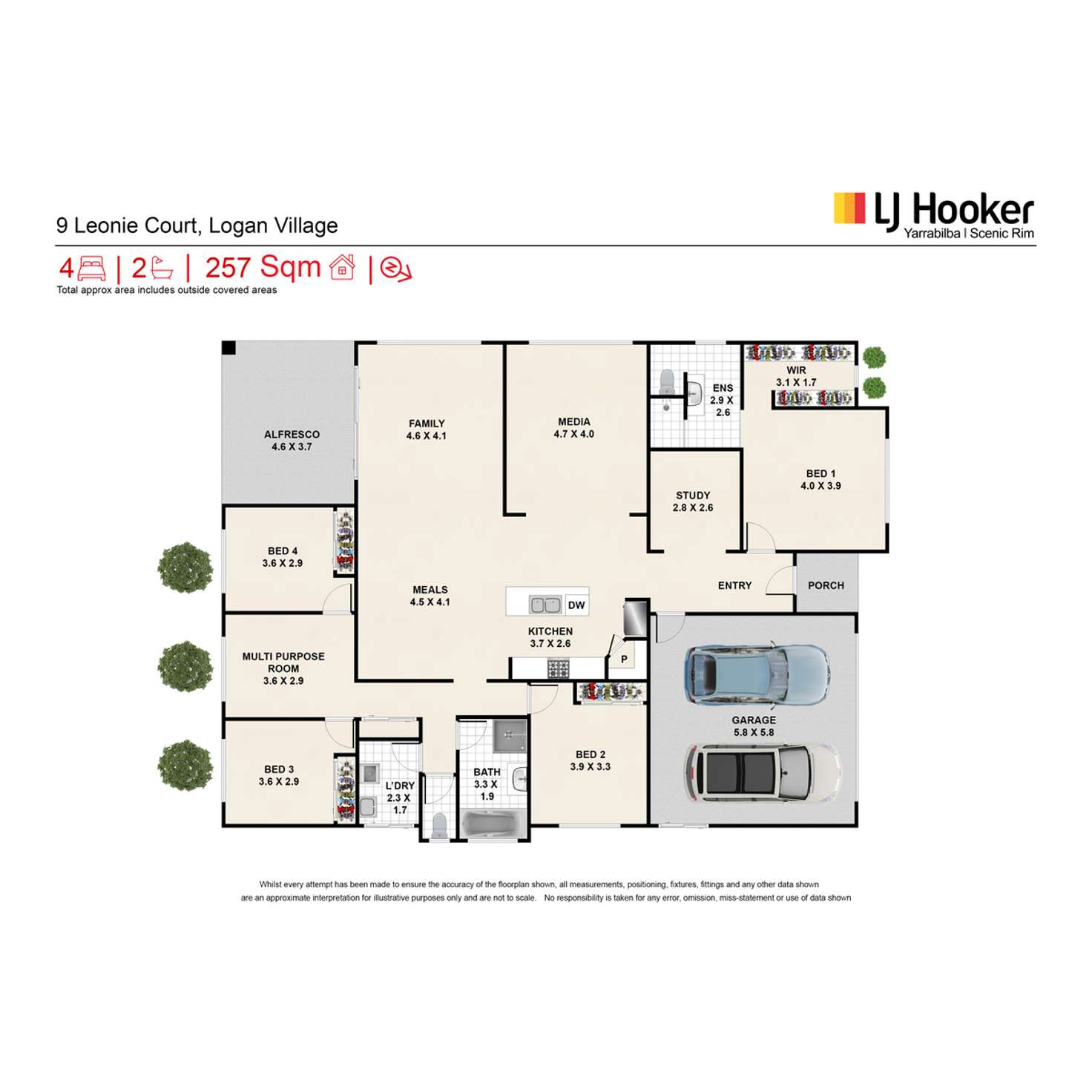 Floorplan of Homely house listing, 9 Leonie Court, Logan Village QLD 4207