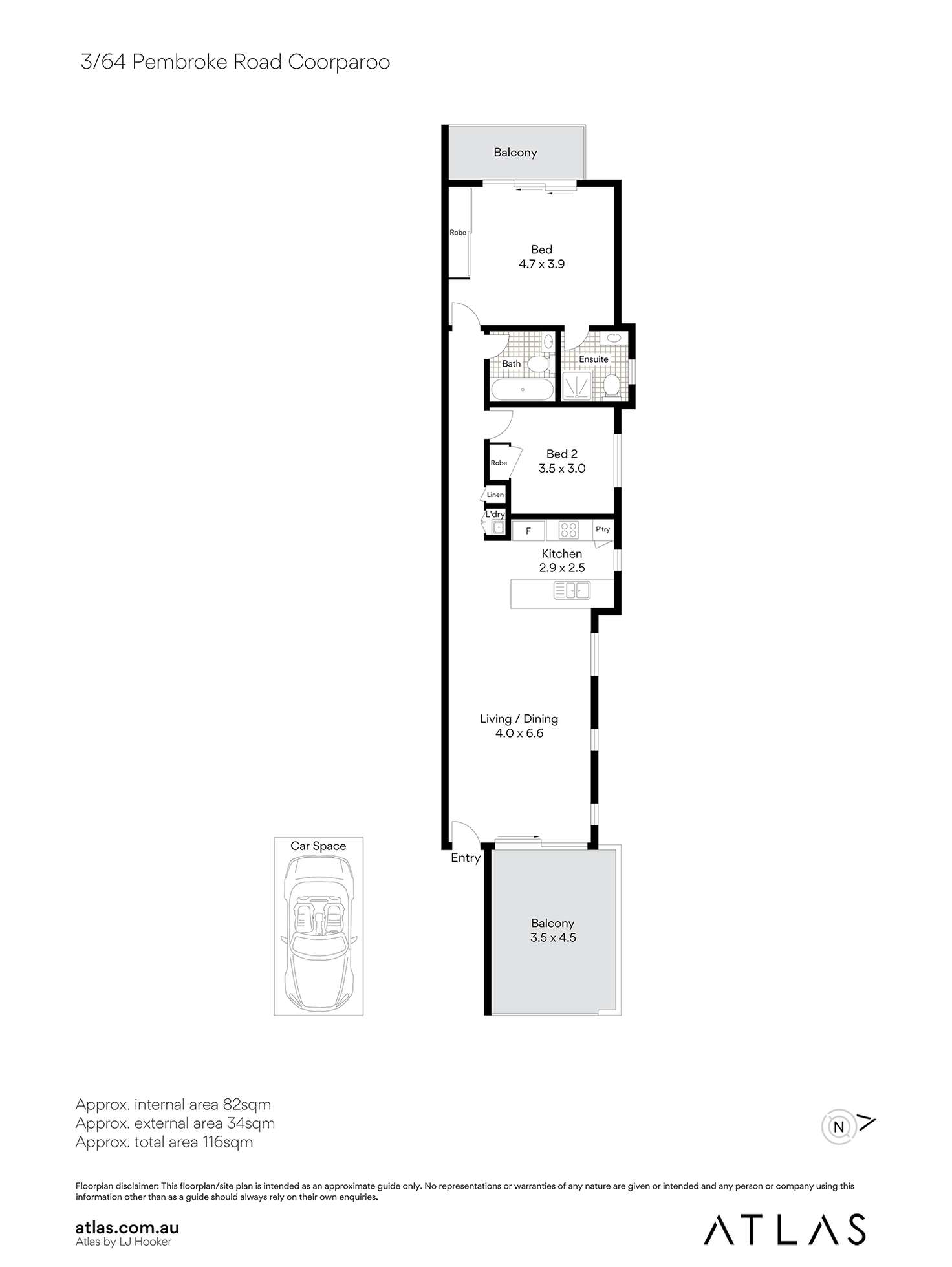 Floorplan of Homely unit listing, 3/64 Pembroke Road, Coorparoo QLD 4151