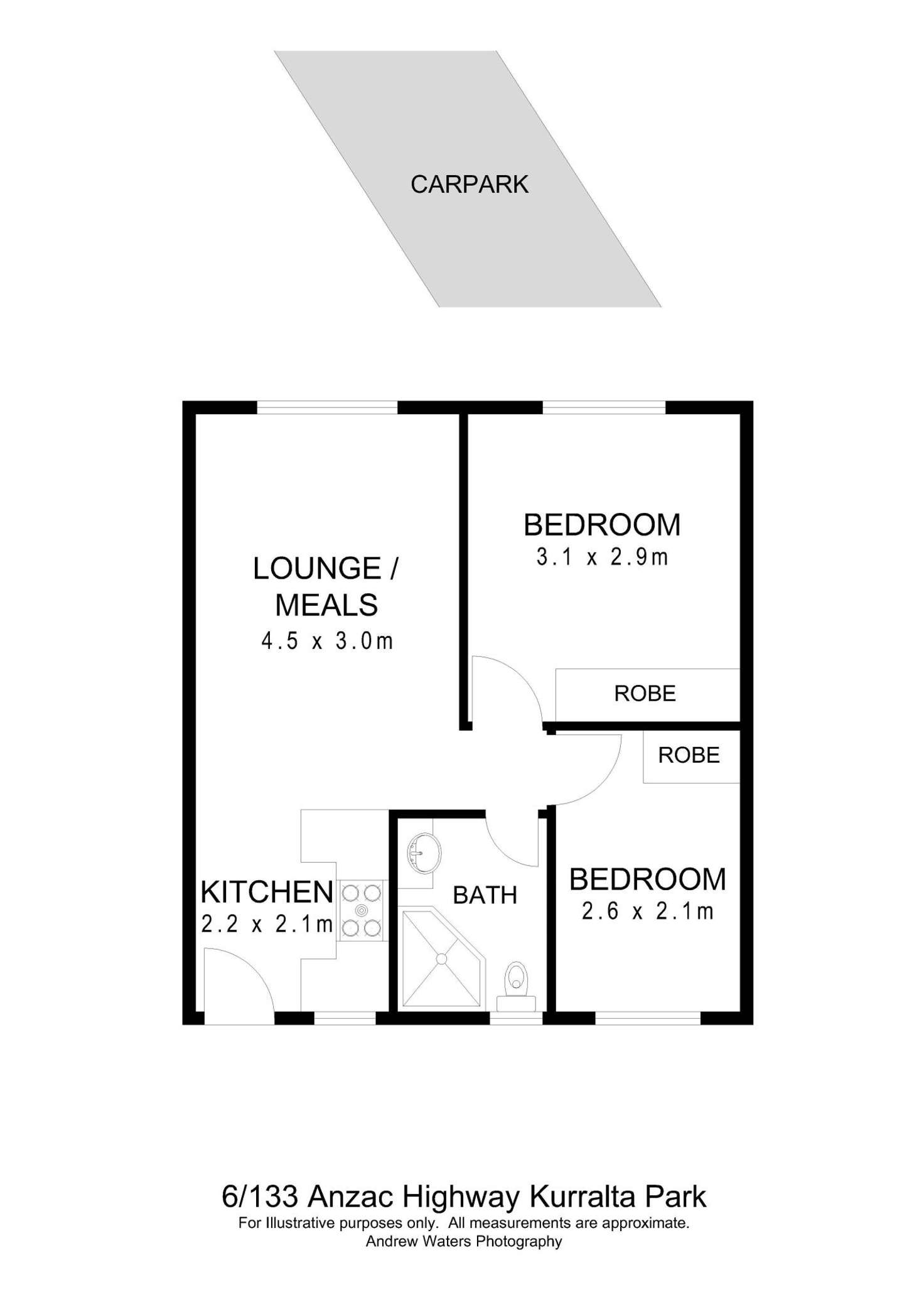Floorplan of Homely unit listing, 6/133 Anzac Highway, Kurralta Park SA 5037