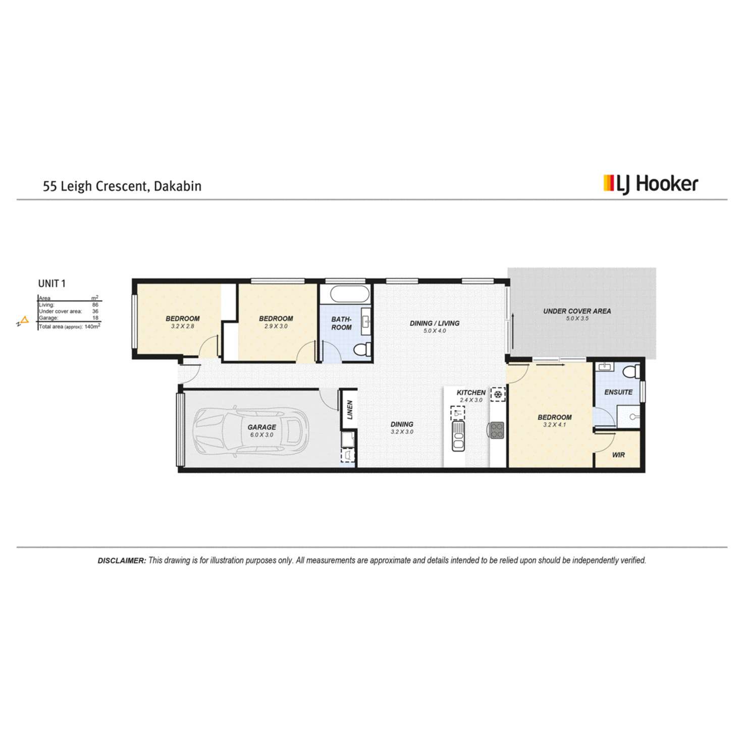 Floorplan of Homely semiDetached listing, 1/55 Leigh Crescent, Dakabin QLD 4503