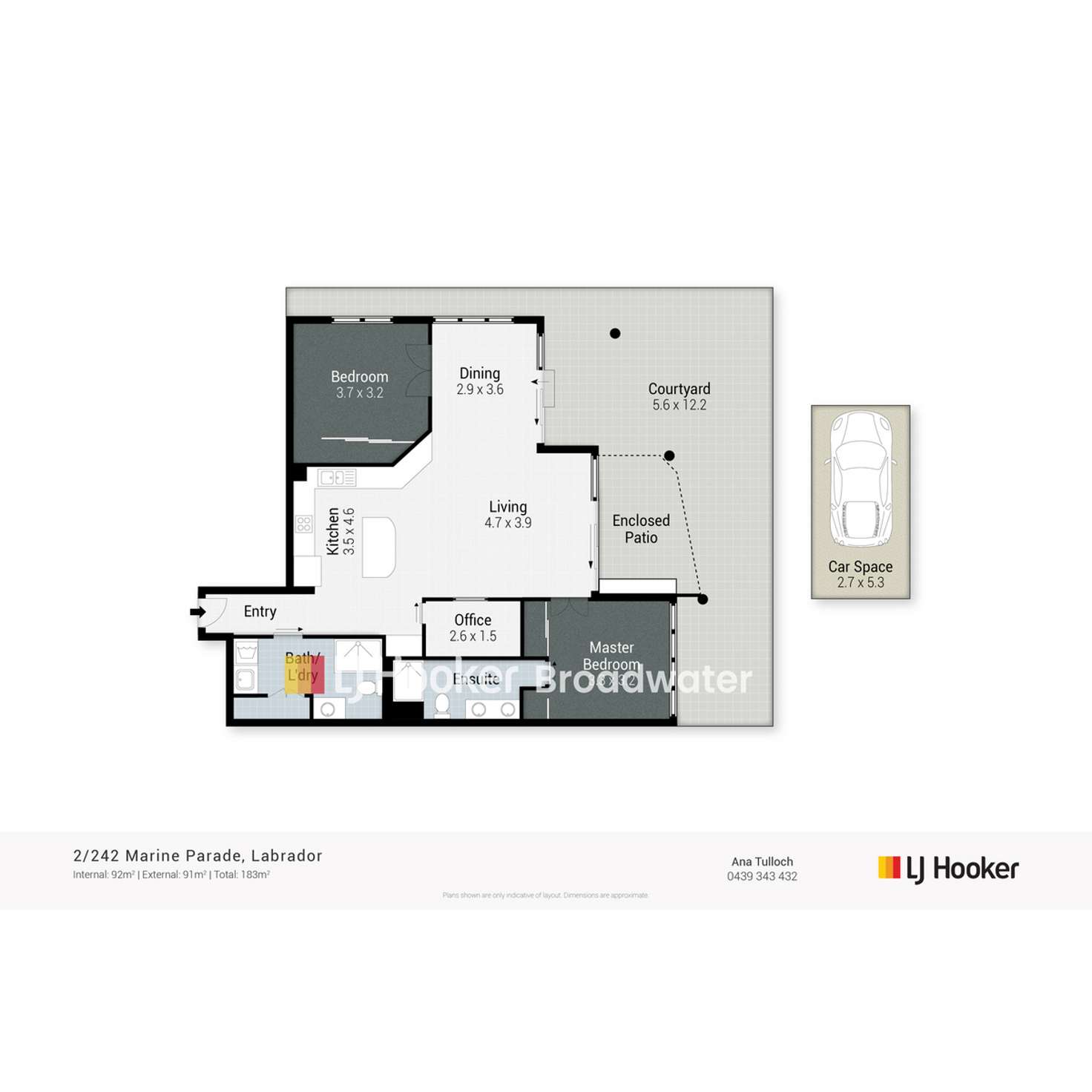 Floorplan of Homely apartment listing, 2/242-244 Marine Parade, Labrador QLD 4215