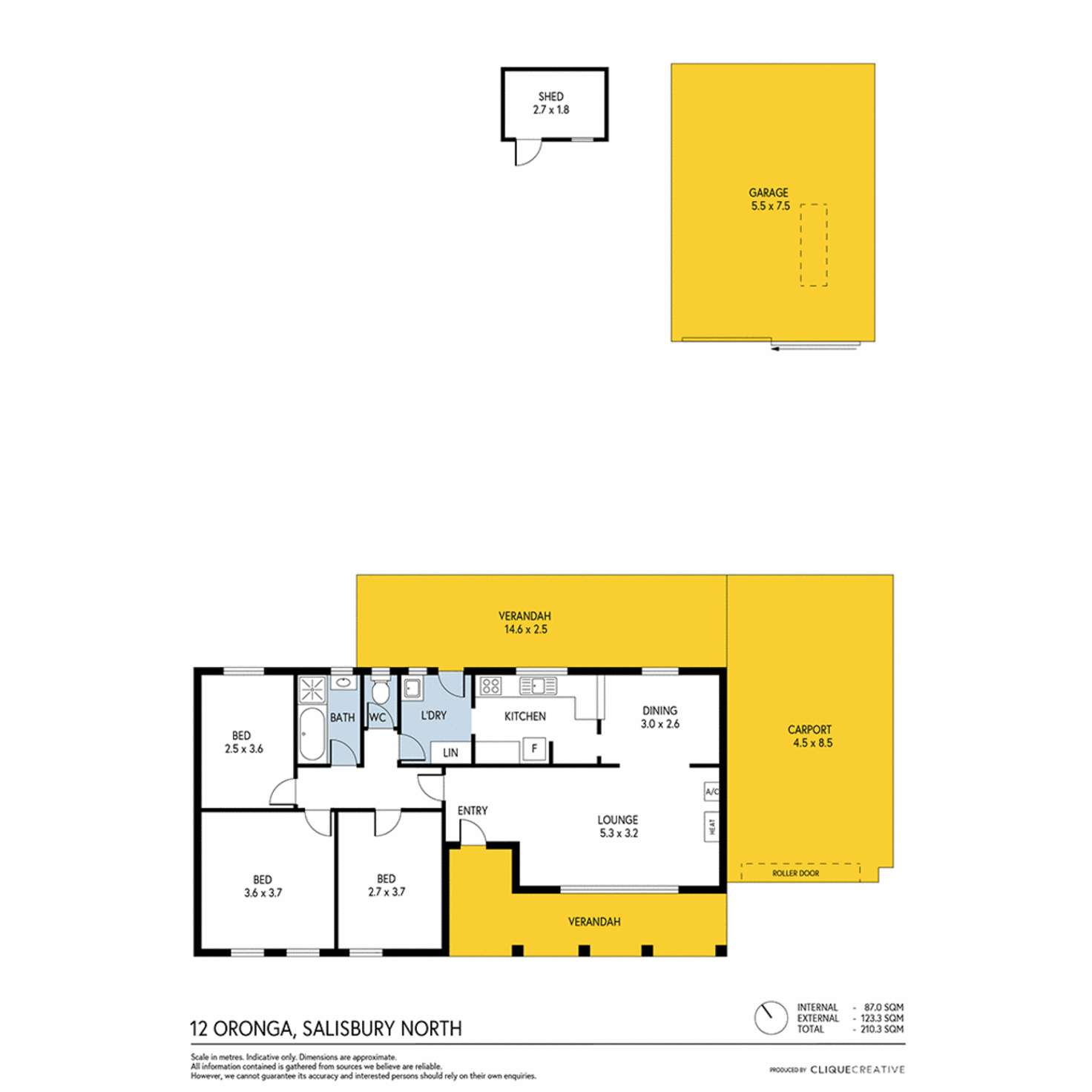 Floorplan of Homely house listing, 12 Oronga Street, Salisbury North SA 5108