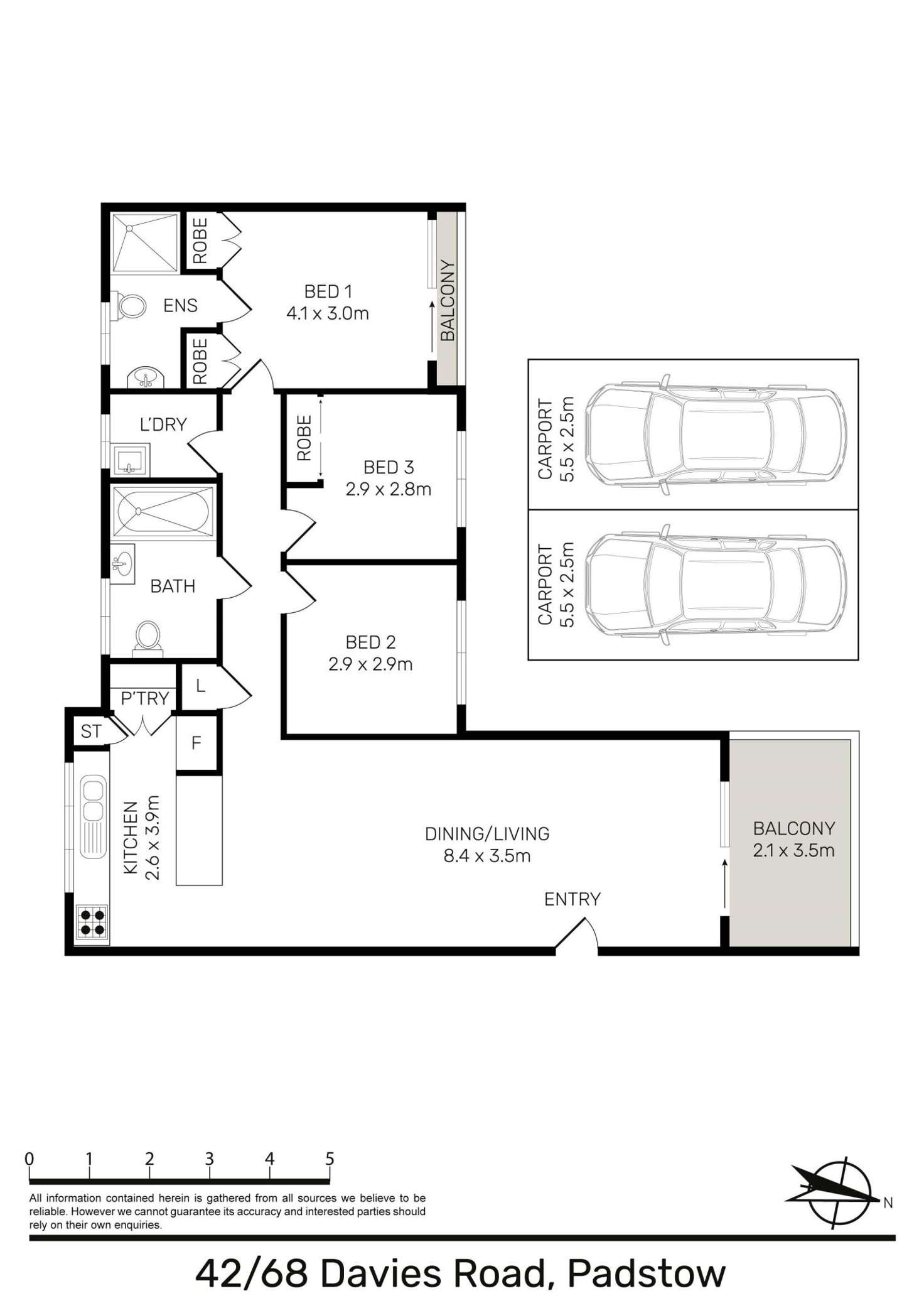 Floorplan of Homely unit listing, 42/68 Davies Road, Padstow NSW 2211