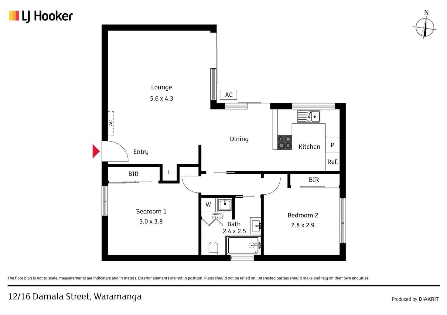 Floorplan of Homely townhouse listing, 12/16 Damala Street, Waramanga ACT 2611
