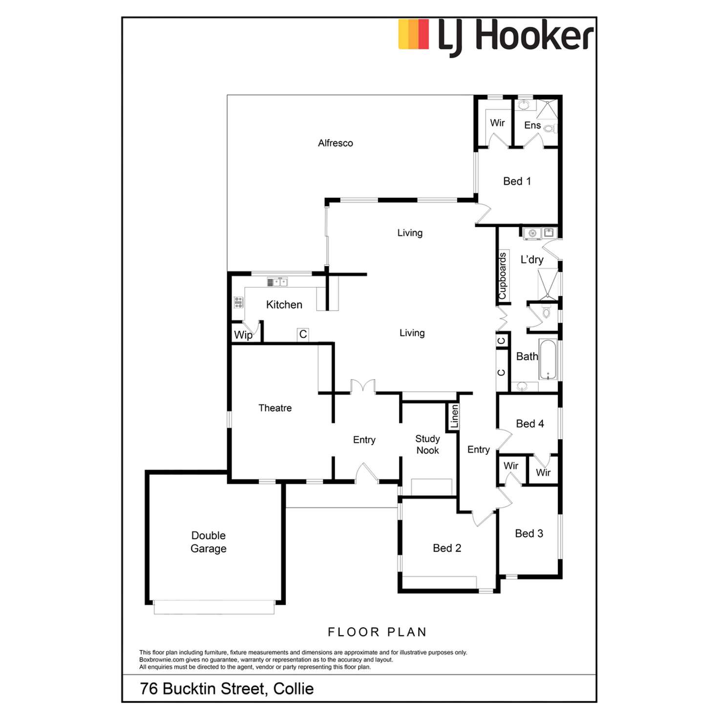 Floorplan of Homely house listing, 76 Bucktin Street, Collie WA 6225
