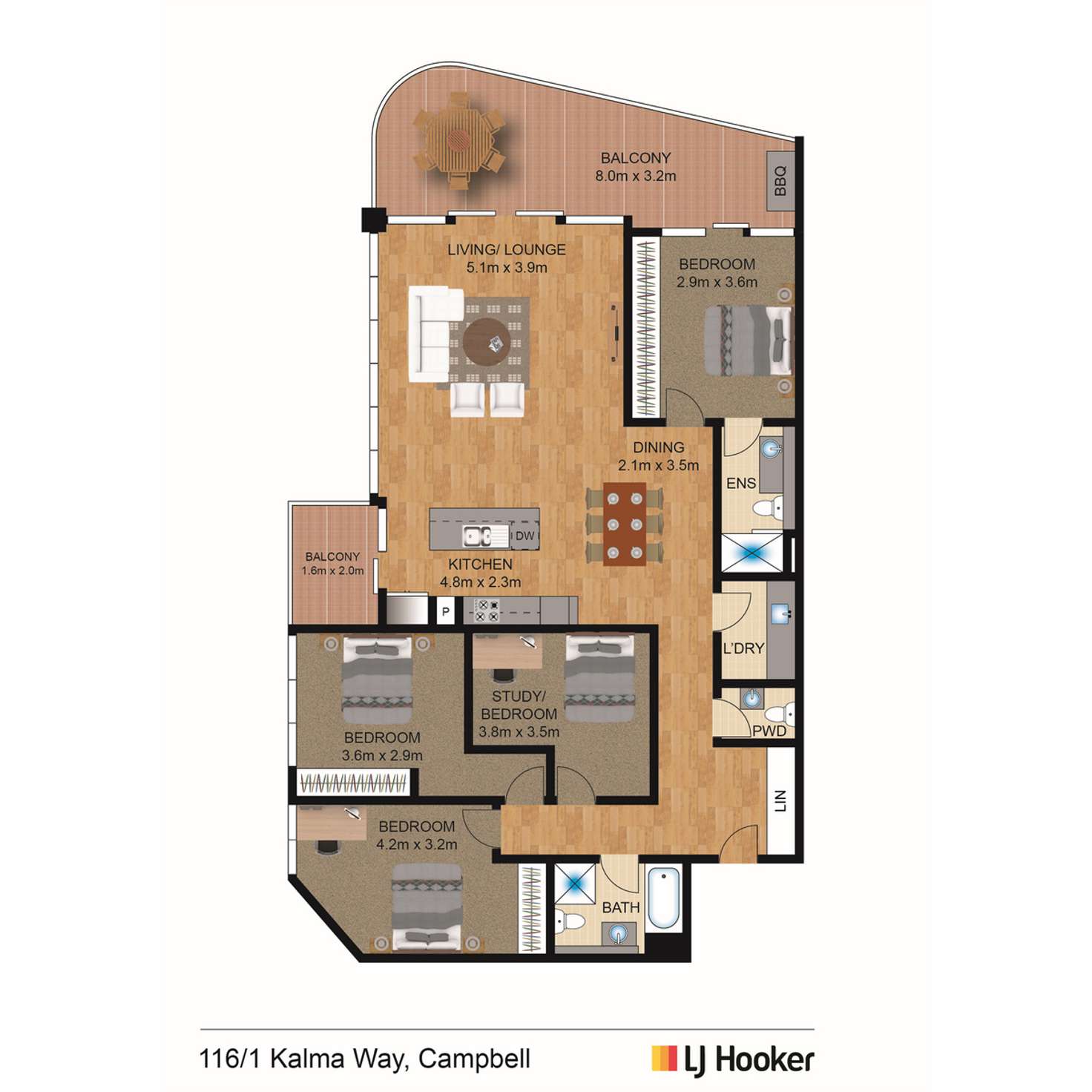 Floorplan of Homely apartment listing, 116/1 Kalma Way, Campbell ACT 2612