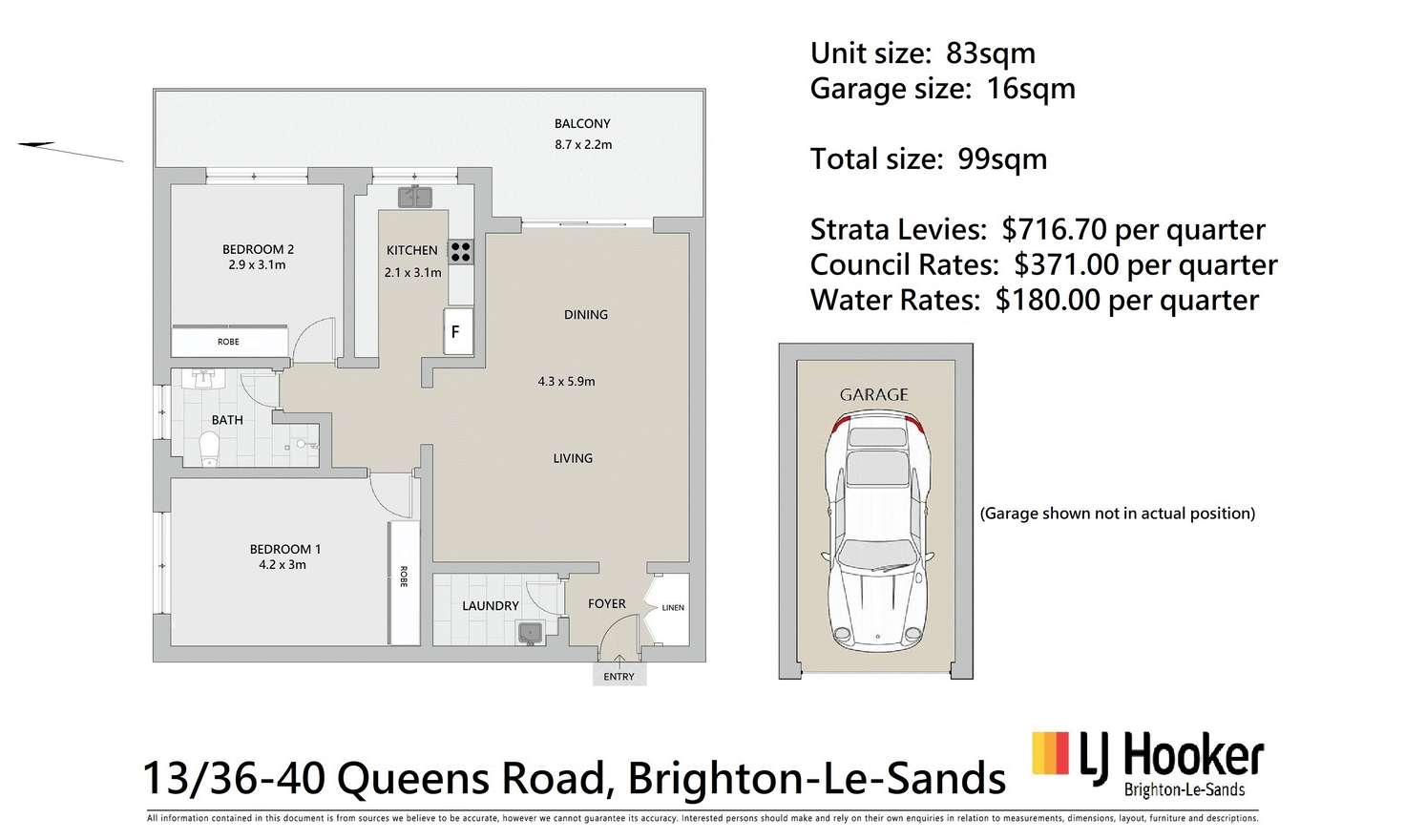 Floorplan of Homely unit listing, 13/36-40 Queens Road, Brighton-Le-Sands NSW 2216