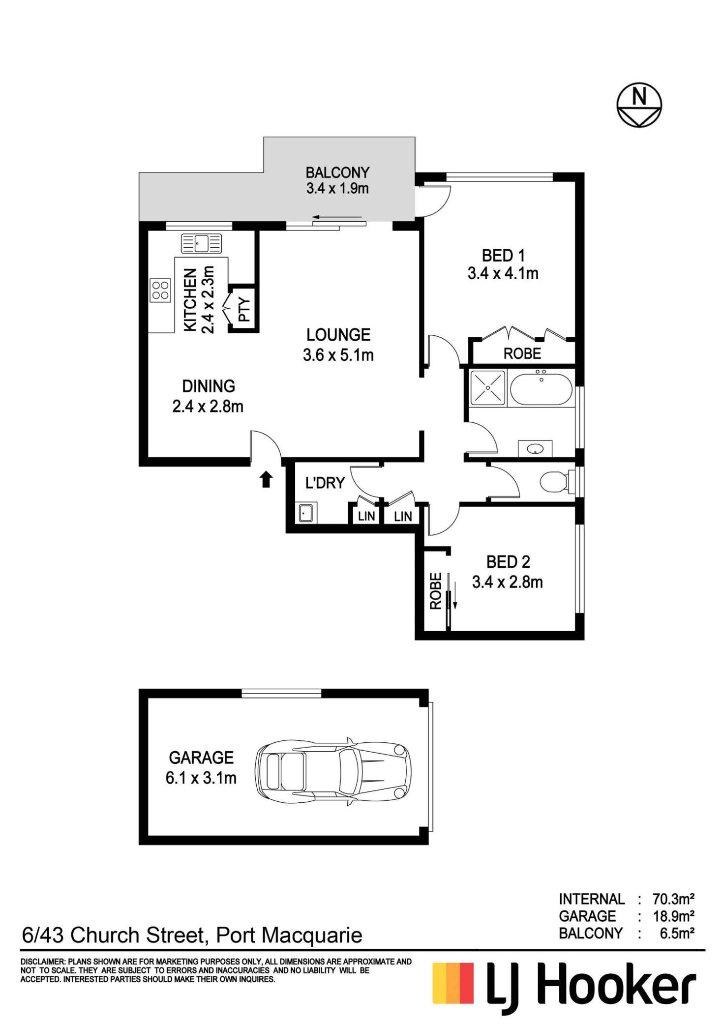 Floorplan of Homely unit listing, 6/43 Church Street, Port Macquarie NSW 2444