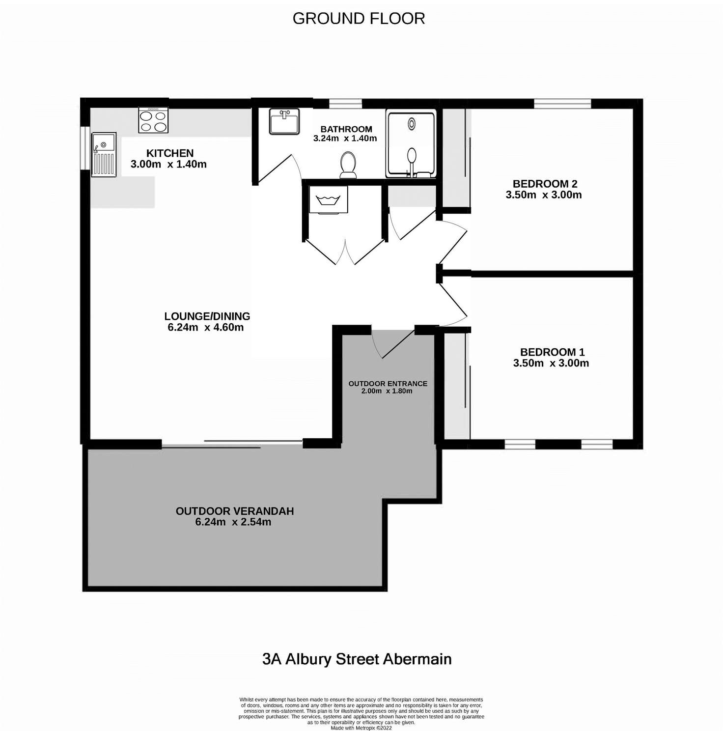 Floorplan of Homely semiDetached listing, 3A & 5 Albury Street, Abermain NSW 2326
