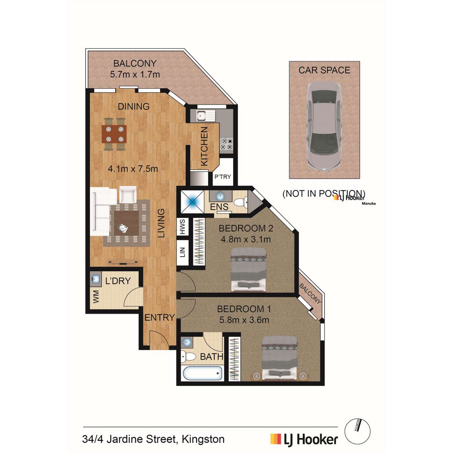 Floorplan of Homely apartment listing, 34/4 Jardine Street, Kingston ACT 2604