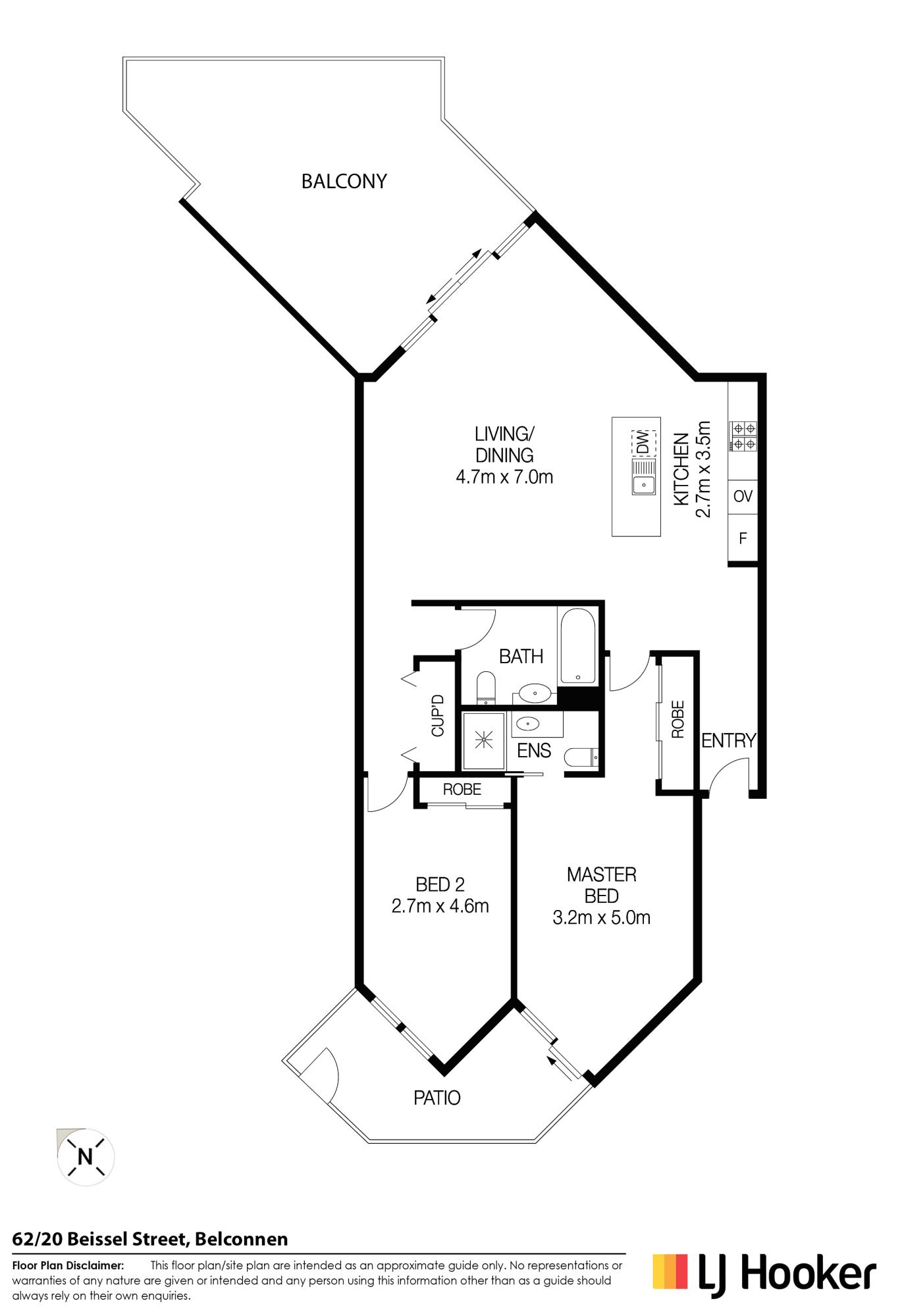 Floorplan of Homely unit listing, 62/20 Beissel Street, Belconnen ACT 2617