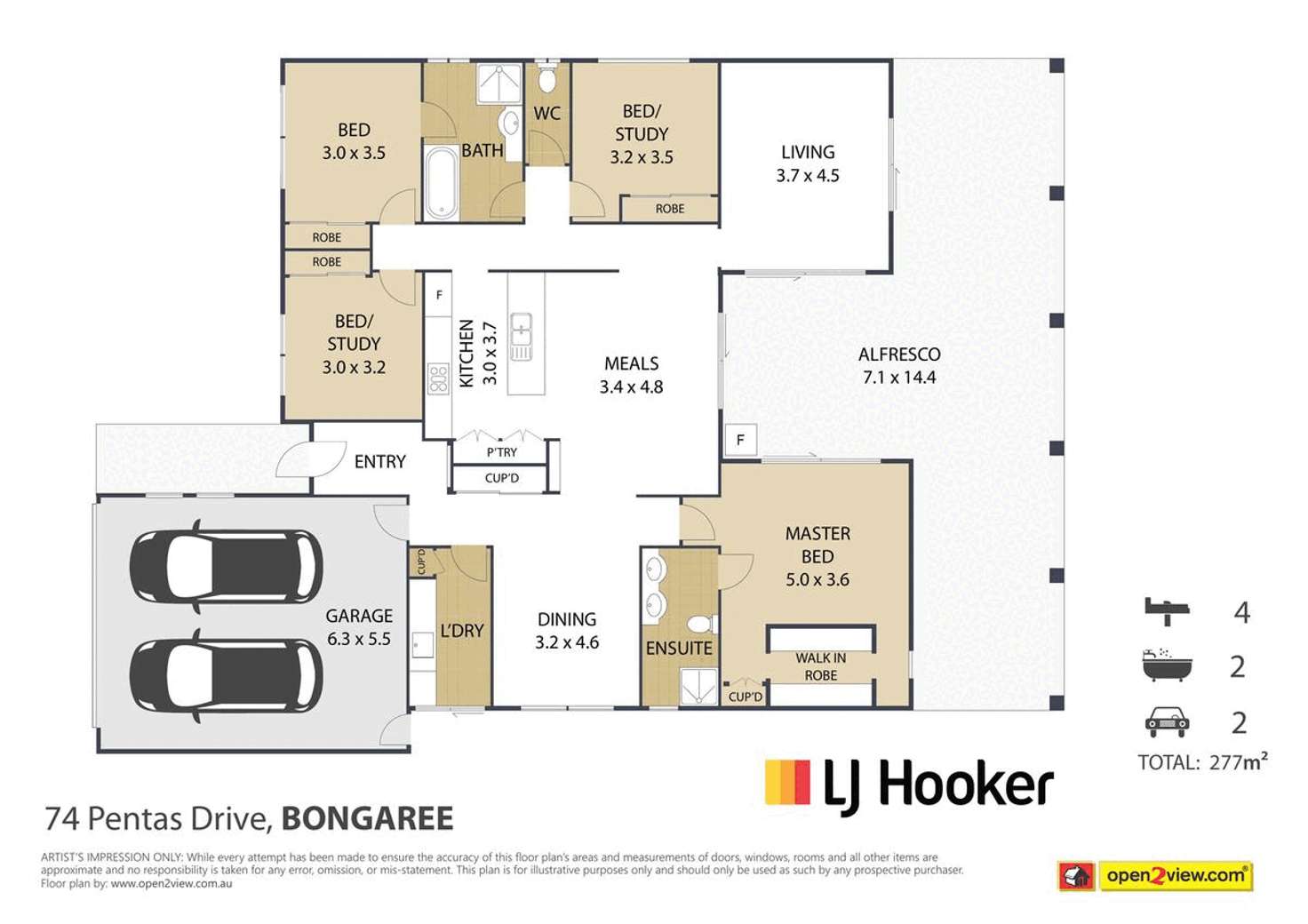 Floorplan of Homely house listing, 74 Pentas Drive, Bongaree QLD 4507