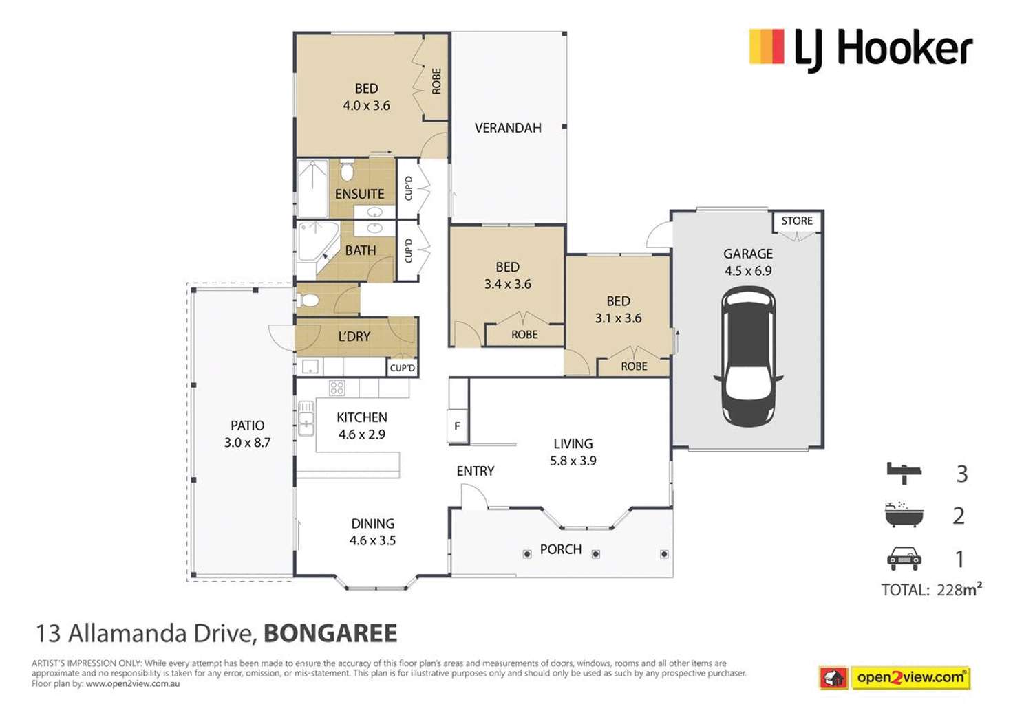 Floorplan of Homely house listing, 13 Allamanda Drive, Bongaree QLD 4507