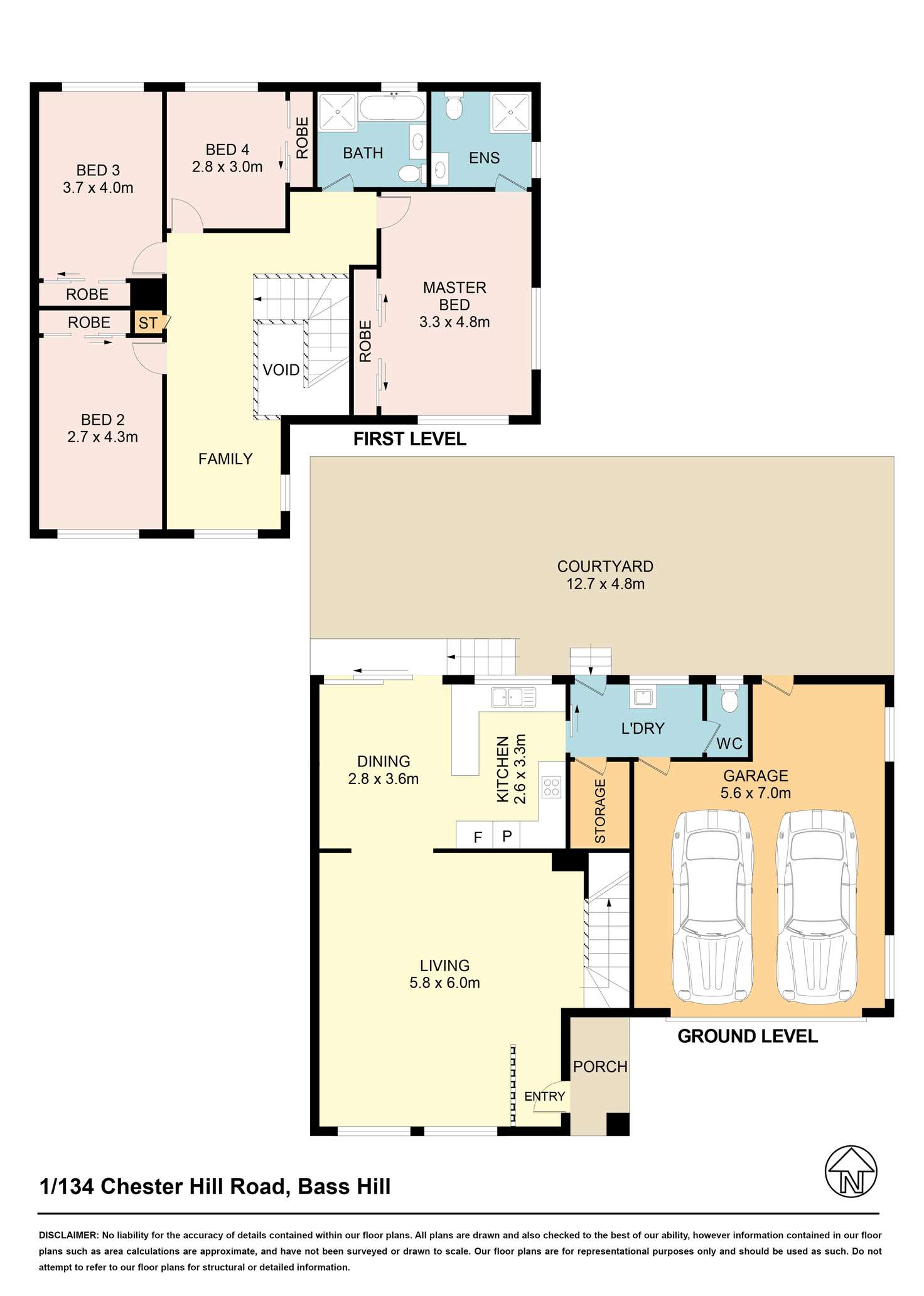 Floorplan of Homely townhouse listing, 1/134 Chester Hill Rd, Bass Hill NSW 2197