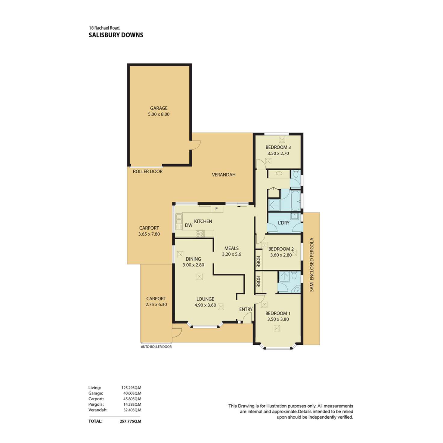 Floorplan of Homely house listing, 18 Rachael Road, Salisbury Downs SA 5108