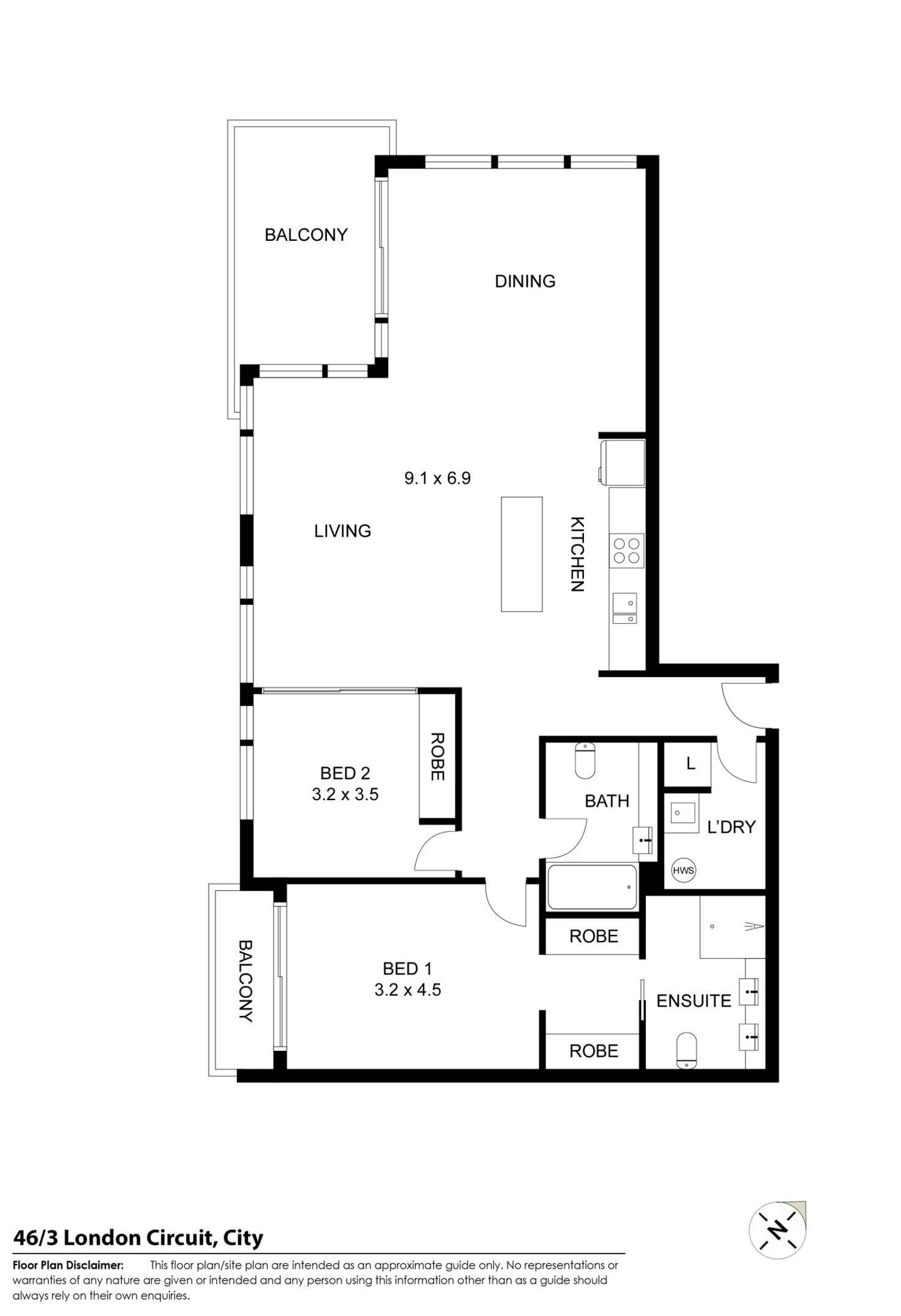 Floorplan of Homely apartment listing, 46/3 London Circuit, City ACT 2601