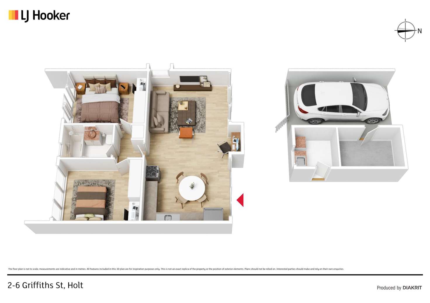 Floorplan of Homely townhouse listing, 2 Griffiths Street, Holt ACT 2615