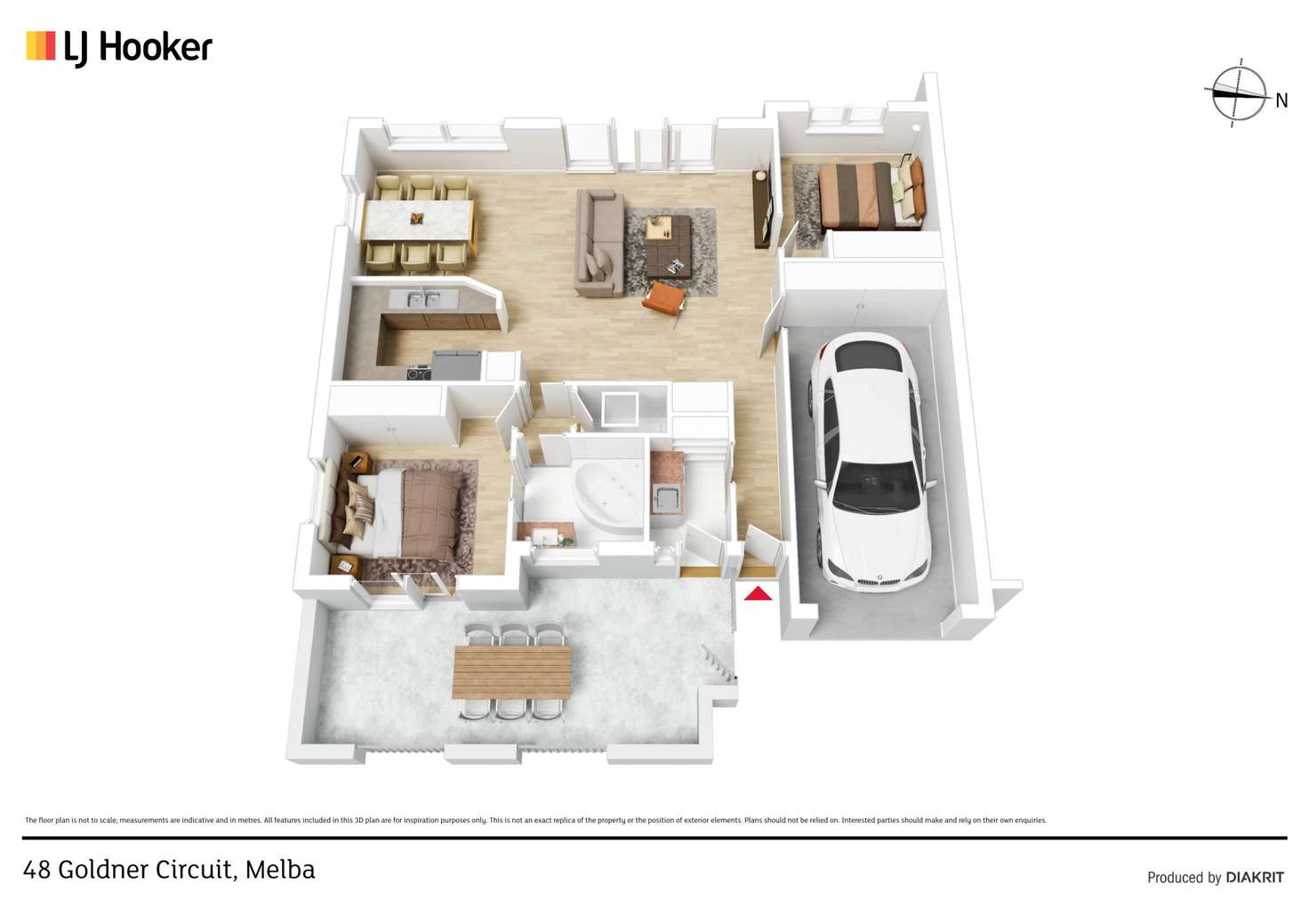 Floorplan of Homely townhouse listing, 7/48 Goldner Circuit, Melba ACT 2615