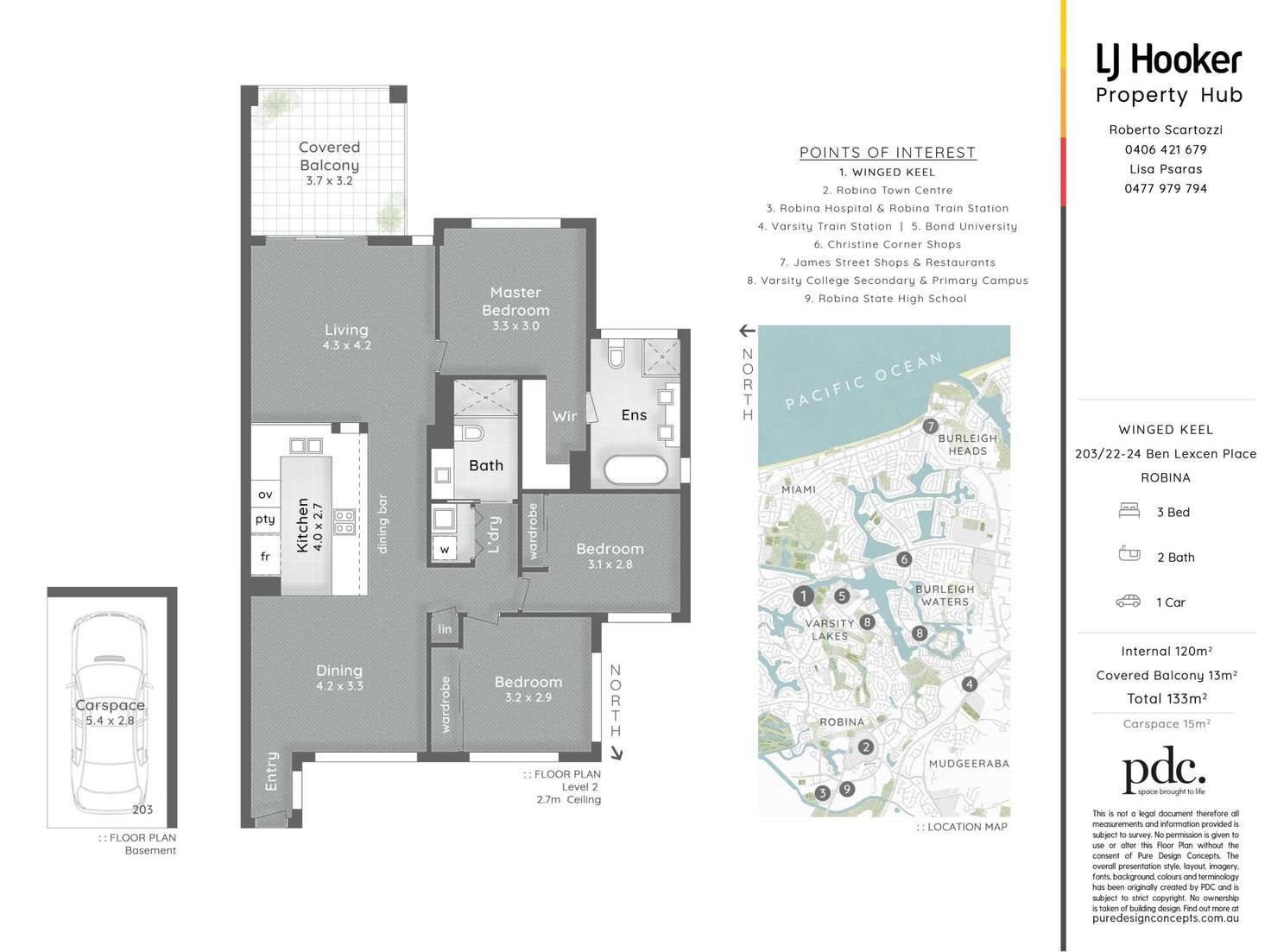 Floorplan of Homely unit listing, 203/22-24 Ben Lexcen Place, Robina QLD 4226