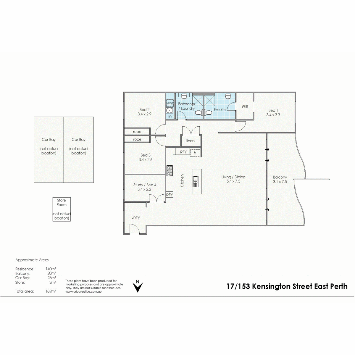 Floorplan of Homely apartment listing, 17/153 Kensington Street, East Perth WA 6004