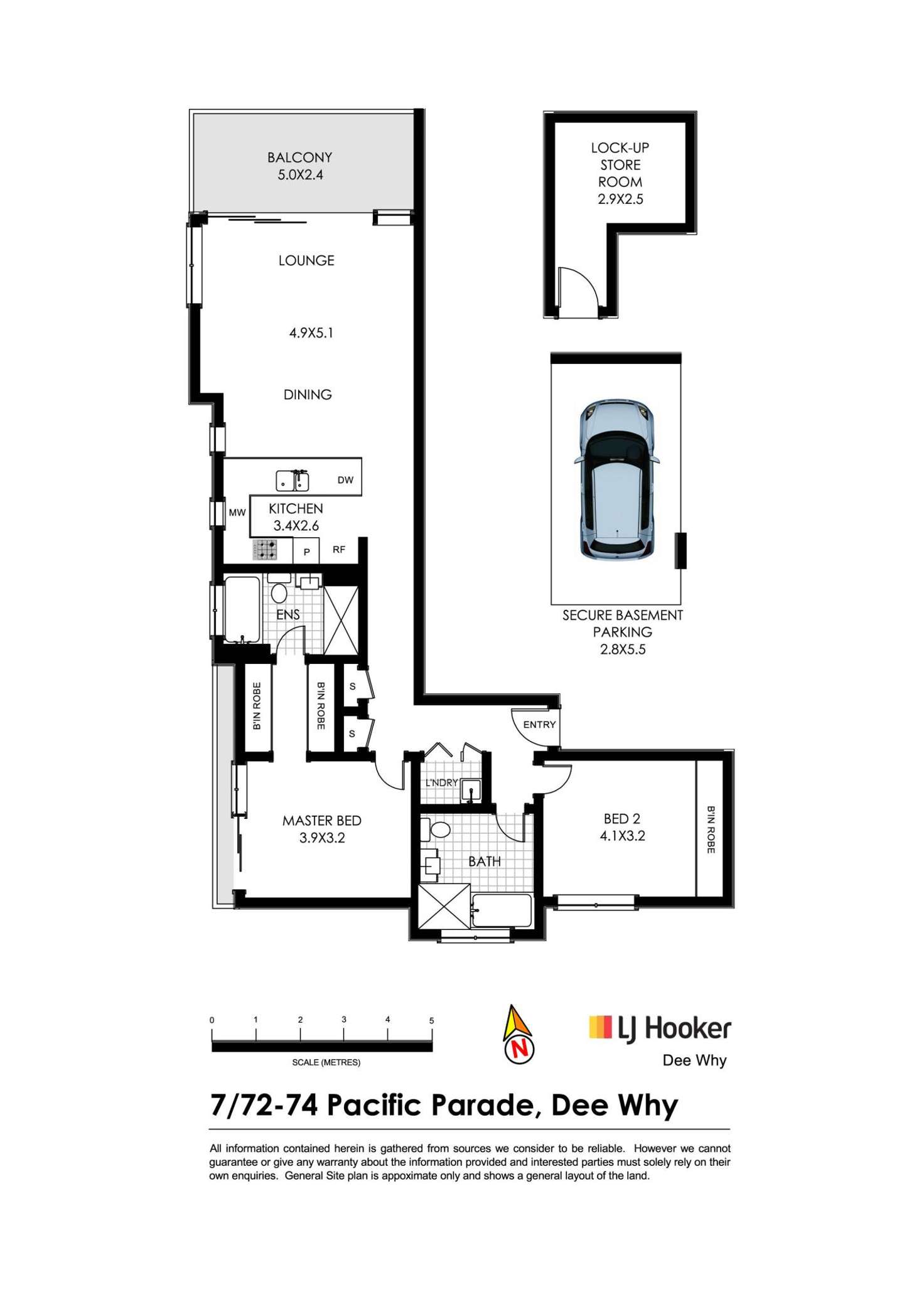 Floorplan of Homely apartment listing, 7/72-74 Pacific Parade, Dee Why NSW 2099