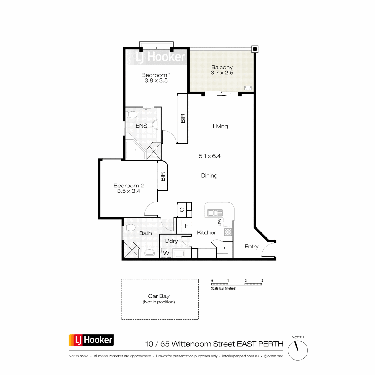 Floorplan of Homely apartment listing, 10/65 Wittenoom Street, East Perth WA 6004