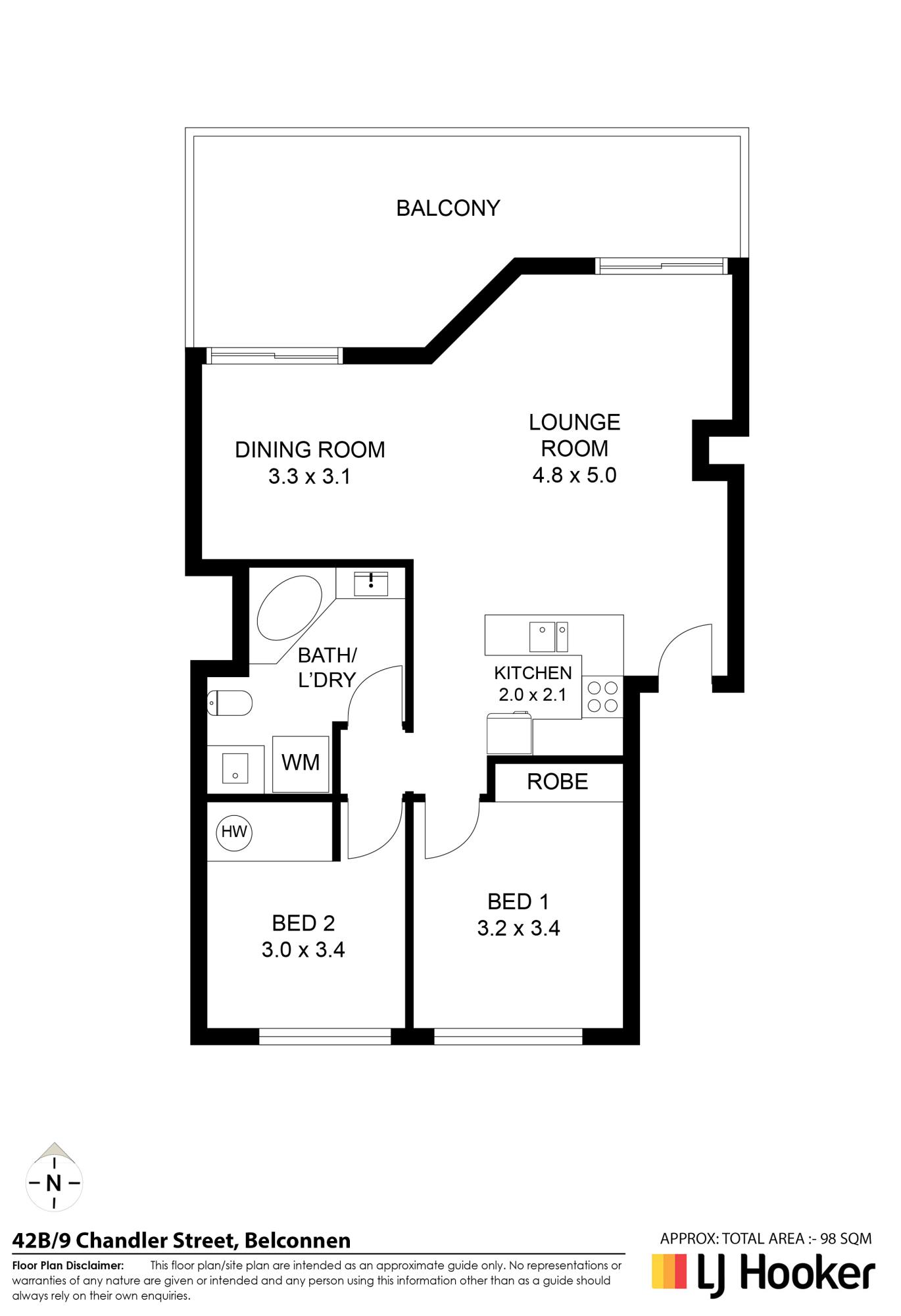 Floorplan of Homely unit listing, 42B/9 Chandler Street, Belconnen ACT 2617